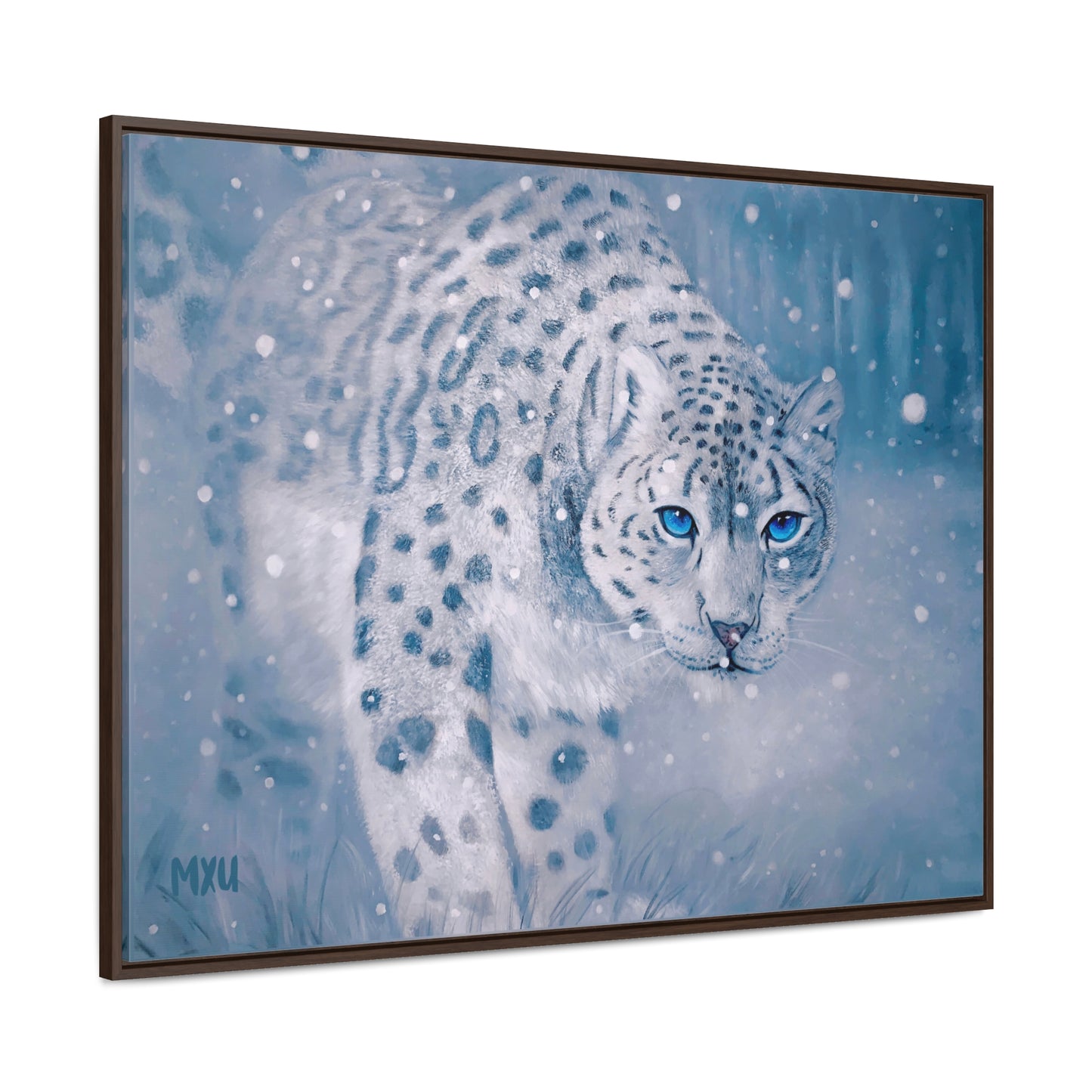 Snow Leopard | Framed Canvas Print | Fine Art Collectable