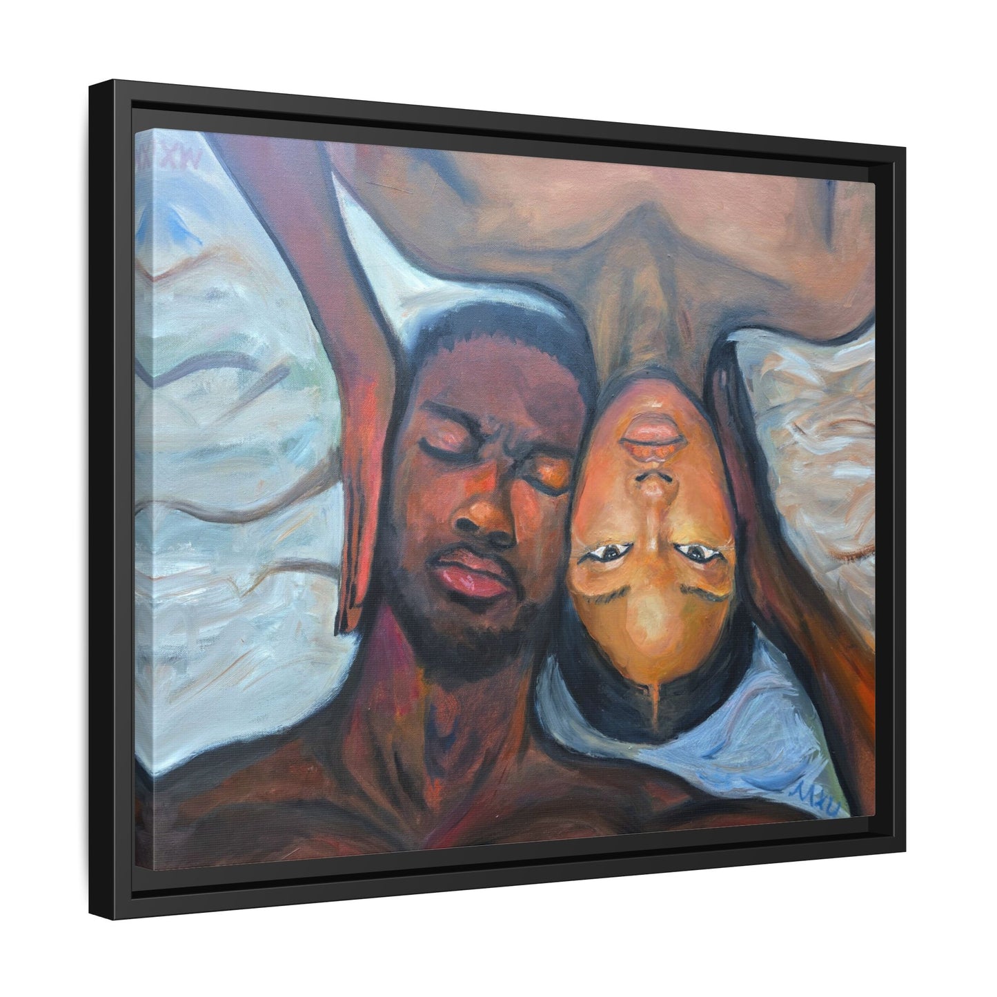 Framed Wall Art Print, Couples Art, Modern Home Decor, Romantic Artwork, Gift for Her, Bedroom Wall Decor