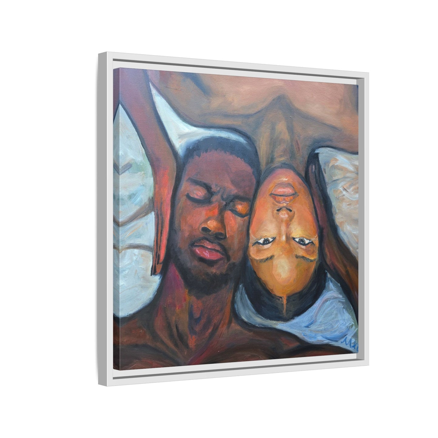 Framed Wall Art Print, Couples Art, Modern Home Decor, Romantic Artwork, Gift for Her, Bedroom Wall Decor