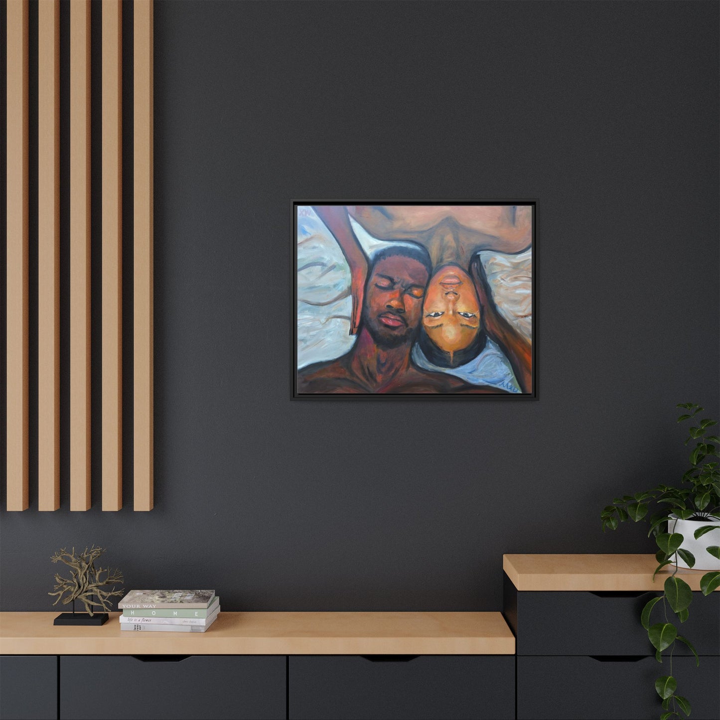 Framed Wall Art Print, Couples Art, Modern Home Decor, Romantic Artwork, Gift for Her, Bedroom Wall Decor
