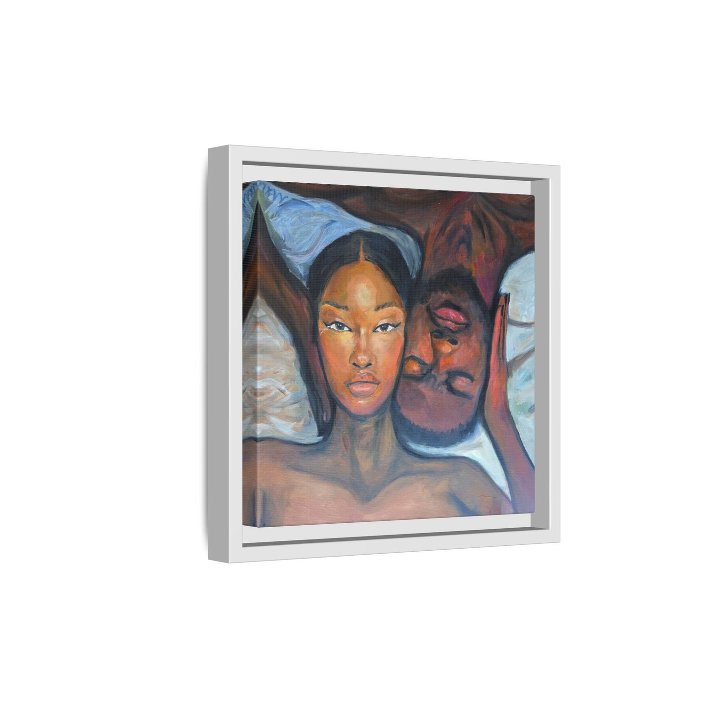 Canvas Framed Wall Art Print, Couples Art, Modern Home Decor, Romantic Artwork, Gift for Her, Bedroom Wall Decor