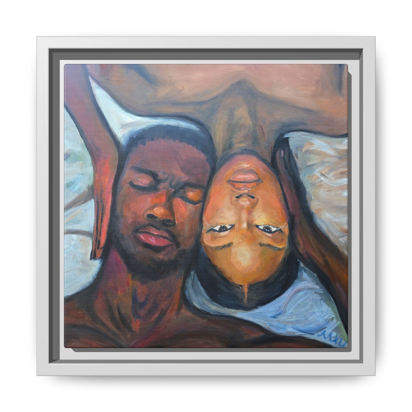 Framed Wall Art Print, Couples Art, Modern Home Decor, Romantic Artwork, Gift for Her, Bedroom Wall Decor