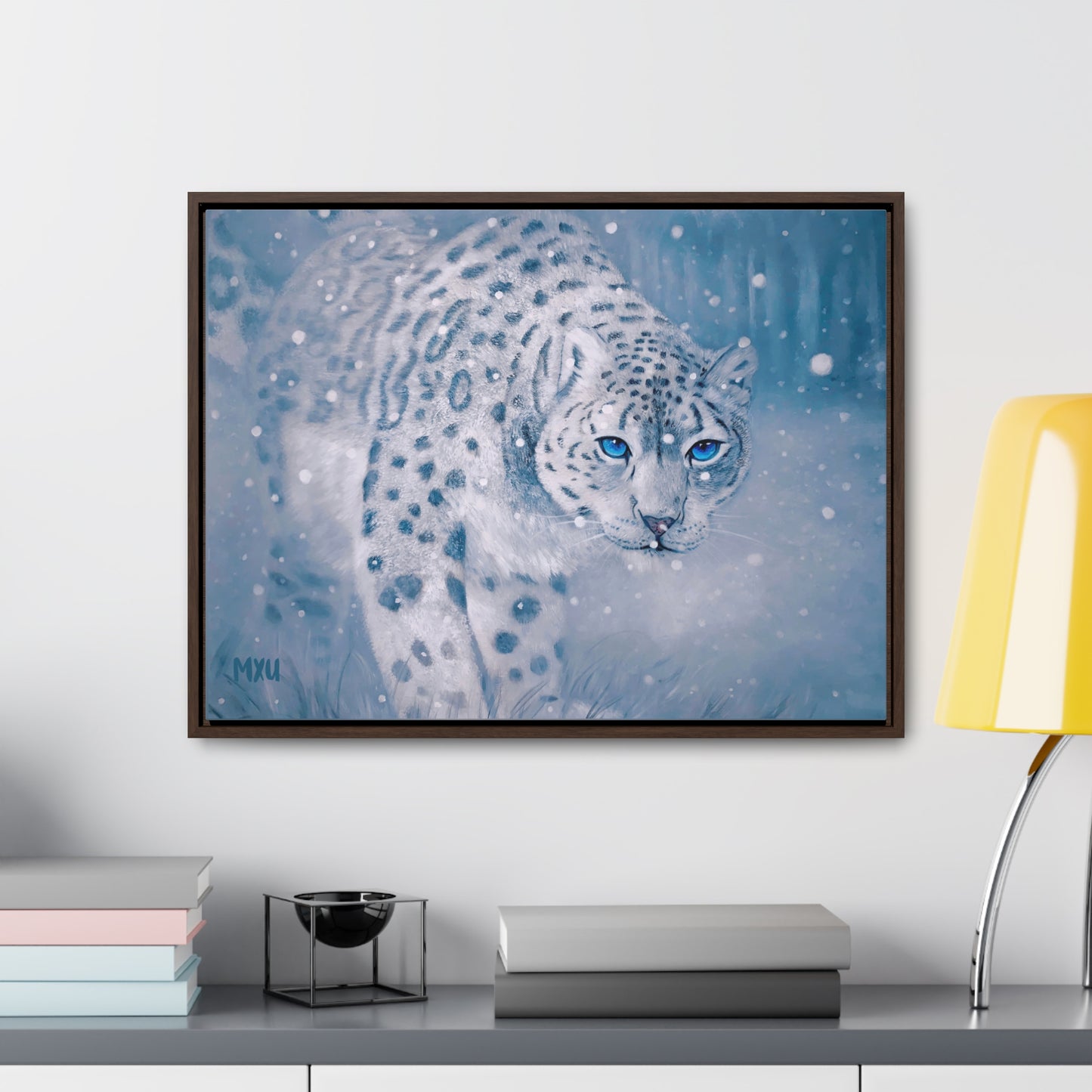 Snow Leopard | Framed Canvas Print | Fine Art Collectable