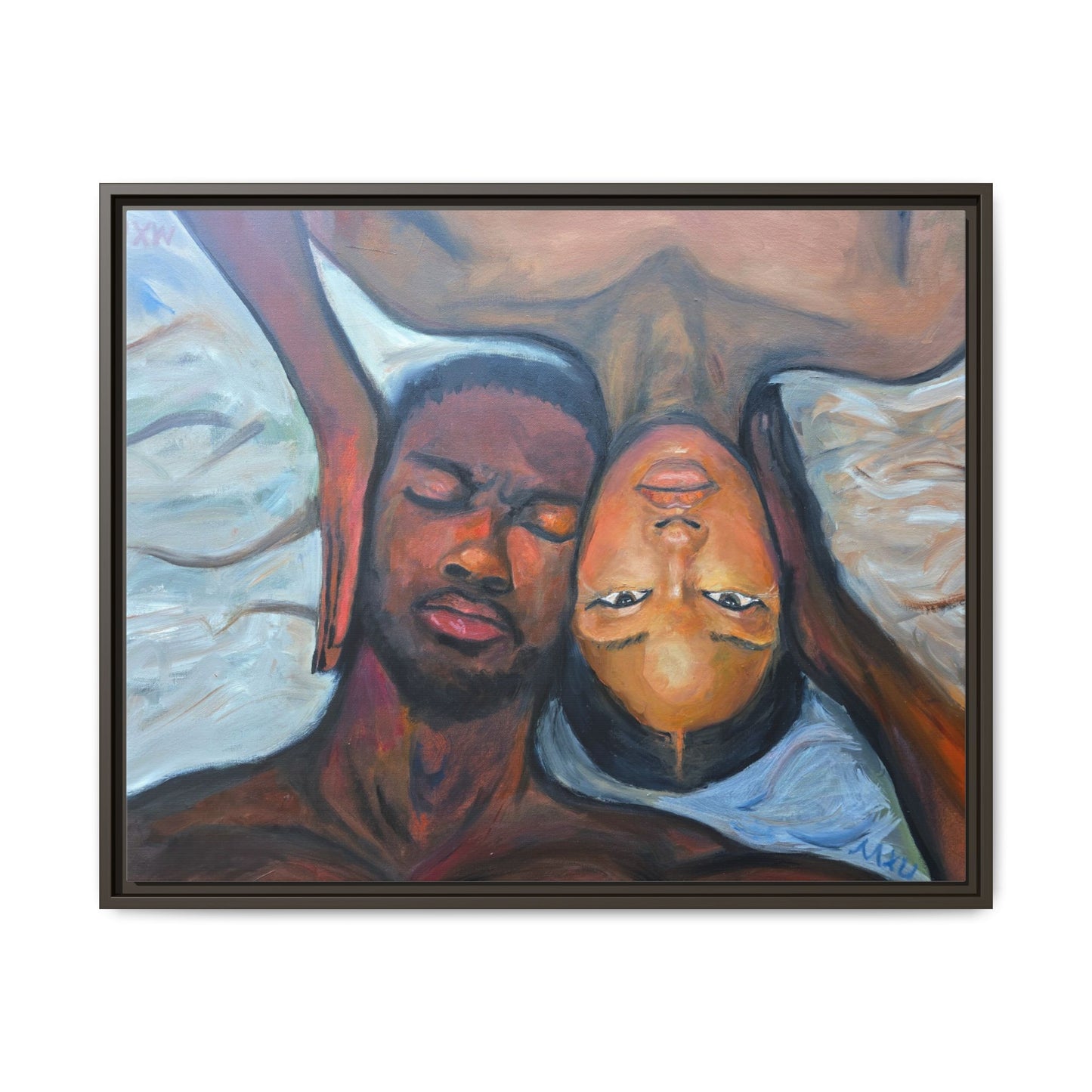 Framed Wall Art Print, Couples Art, Modern Home Decor, Romantic Artwork, Gift for Her, Bedroom Wall Decor