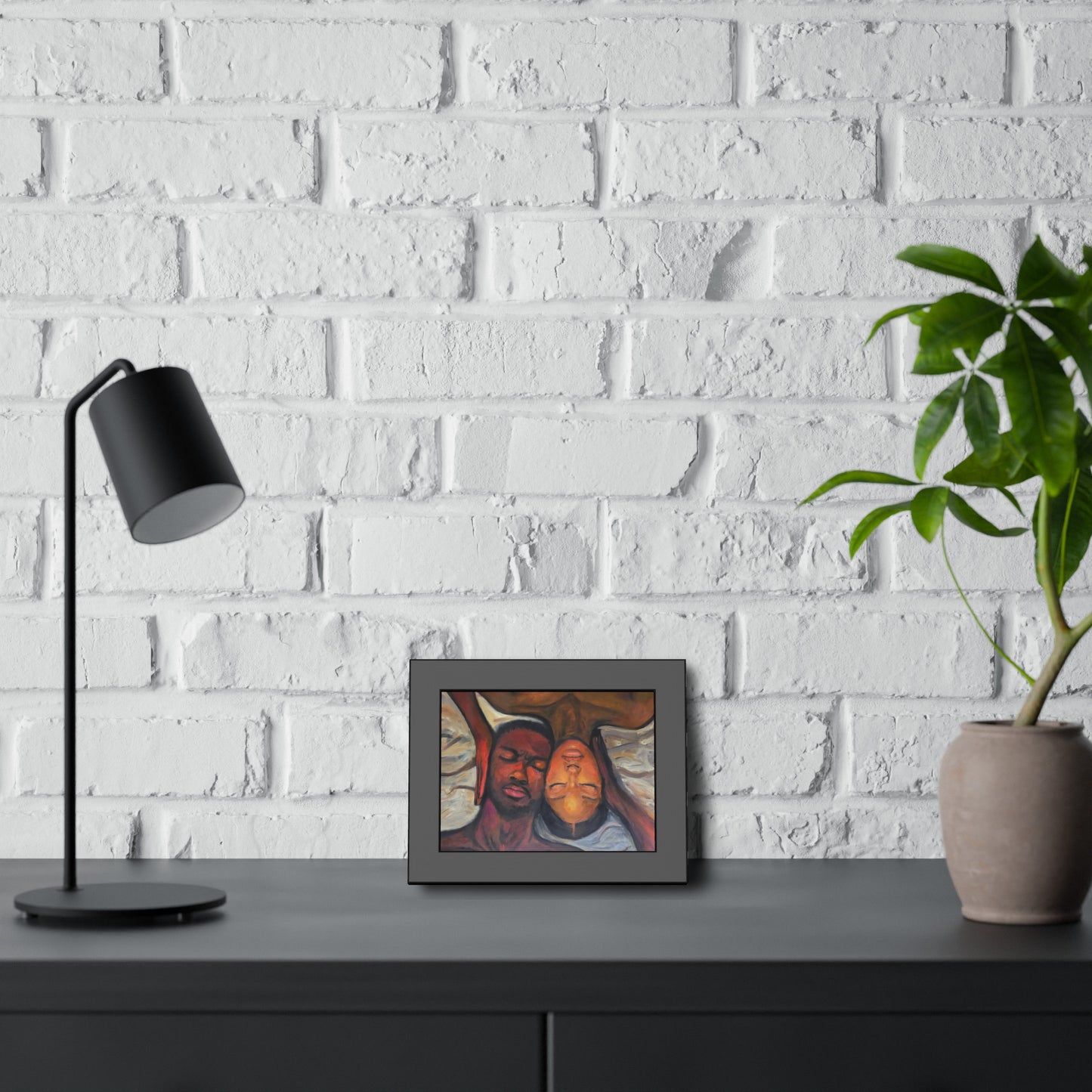 "Perspectives" Framed Wall Art, Black Couple Portrait, Home Decor, Unique Gift, Modern Art, Relationship Celebration
