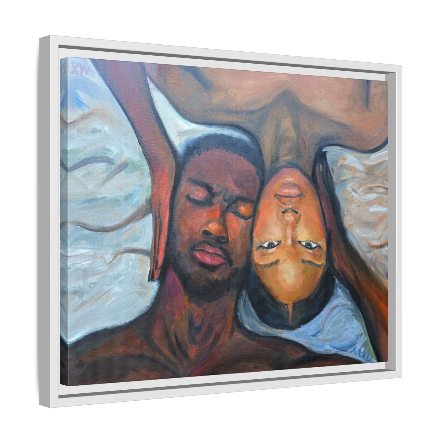 Framed Wall Art Print, Couples Art, Modern Home Decor, Romantic Artwork, Gift for Her, Bedroom Wall Decor