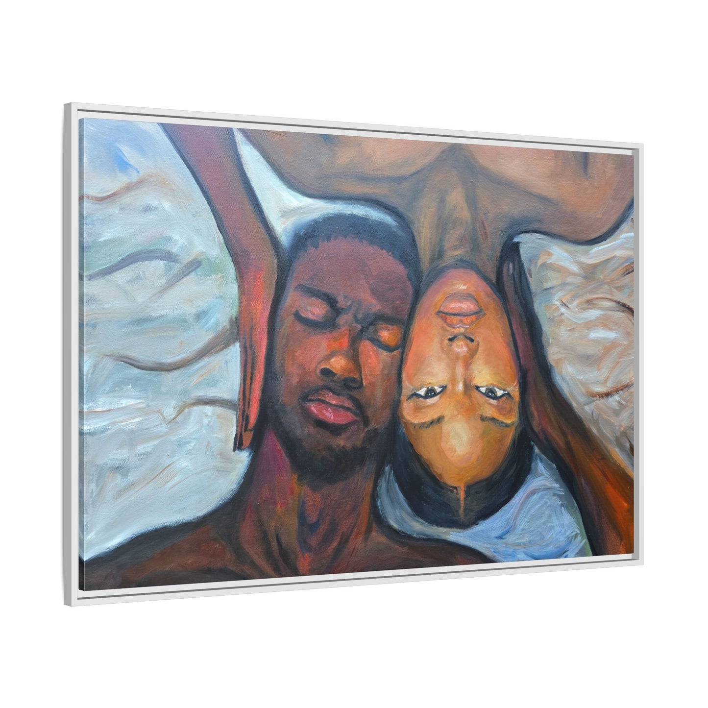 Framed Wall Art Print, Couples Art, Modern Home Decor, Romantic Artwork, Gift for Her, Bedroom Wall Decor