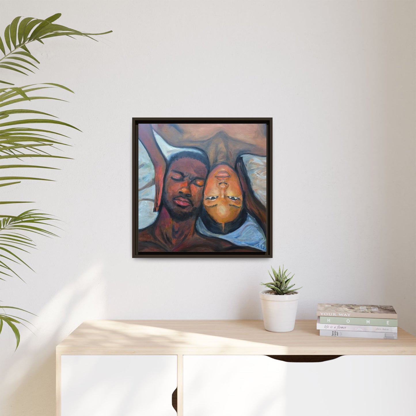 Framed Wall Art Print, Couples Art, Modern Home Decor, Romantic Artwork, Gift for Her, Bedroom Wall Decor