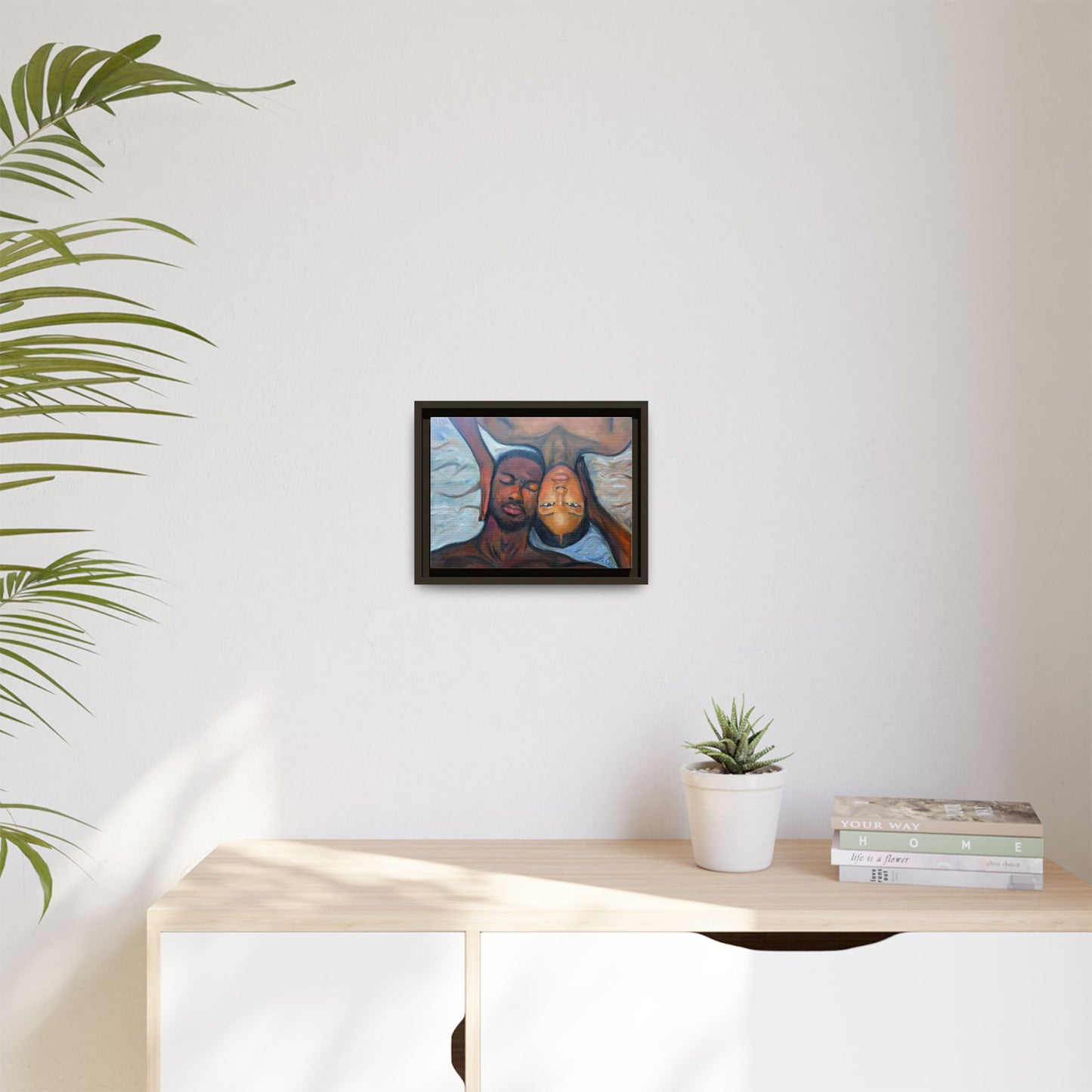 Framed Wall Art Print, Couples Art, Modern Home Decor, Romantic Artwork, Gift for Her, Bedroom Wall Decor