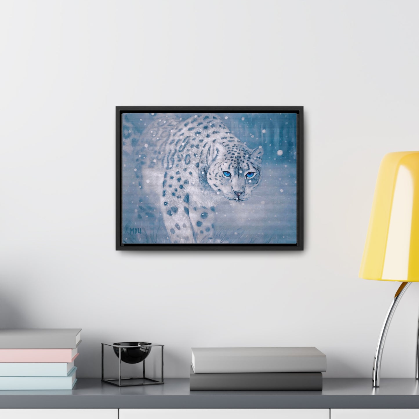 Snow Leopard | Framed Canvas Print | Fine Art Collectable