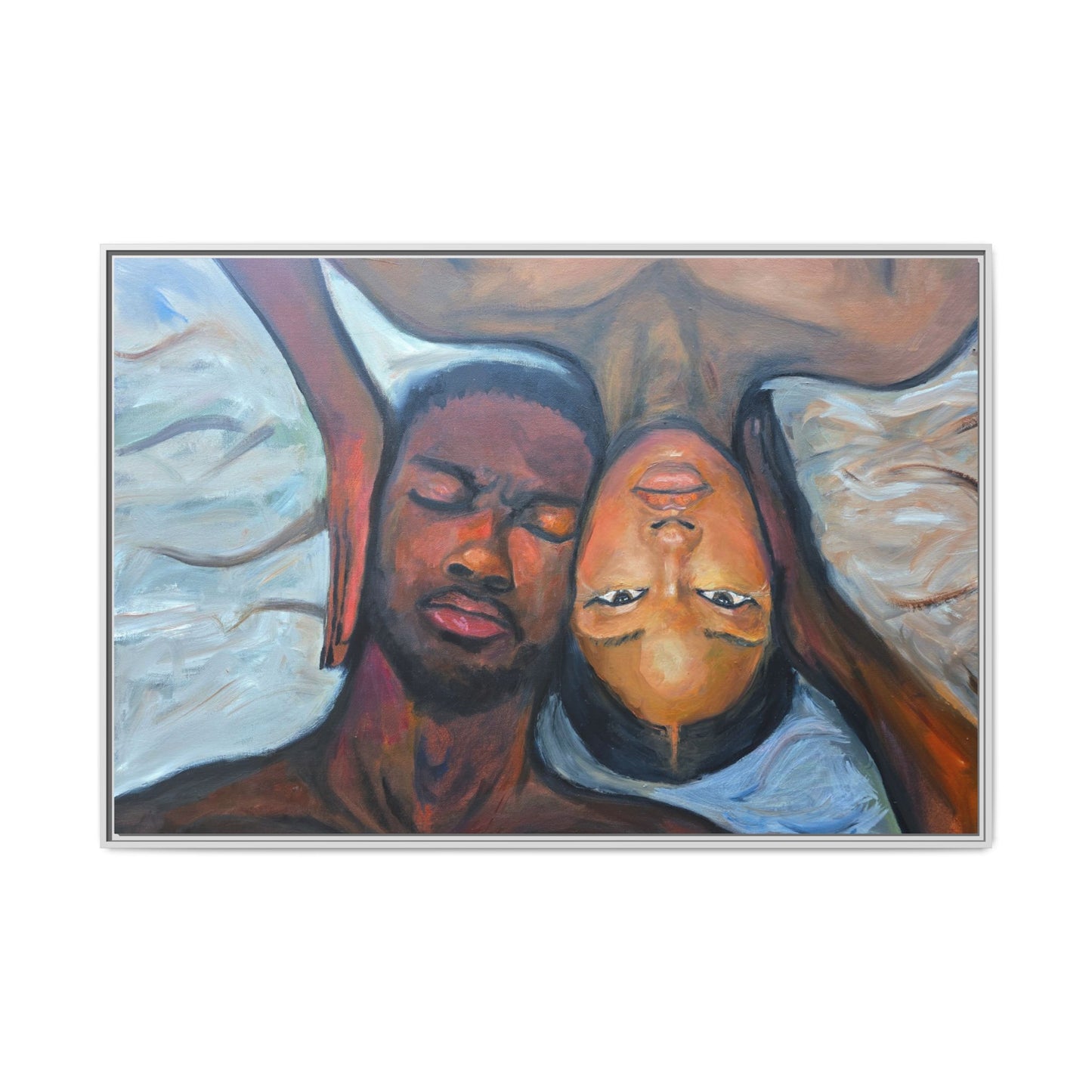 Framed Wall Art Print, Couples Art, Modern Home Decor, Romantic Artwork, Gift for Her, Bedroom Wall Decor