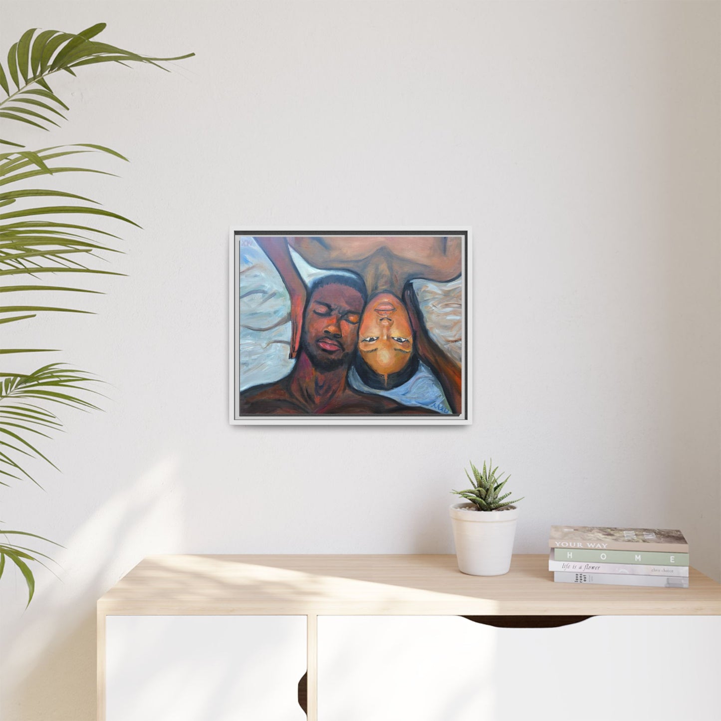 Framed Wall Art Print, Couples Art, Modern Home Decor, Romantic Artwork, Gift for Her, Bedroom Wall Decor