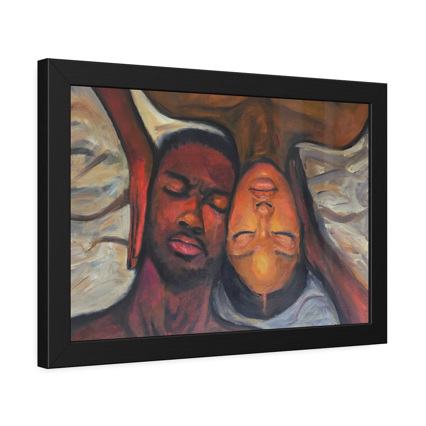 "Perspectives" Framed Wall Art, Black Couple Portrait, Home Decor, Unique Gift, Modern Art, Relationship Celebration