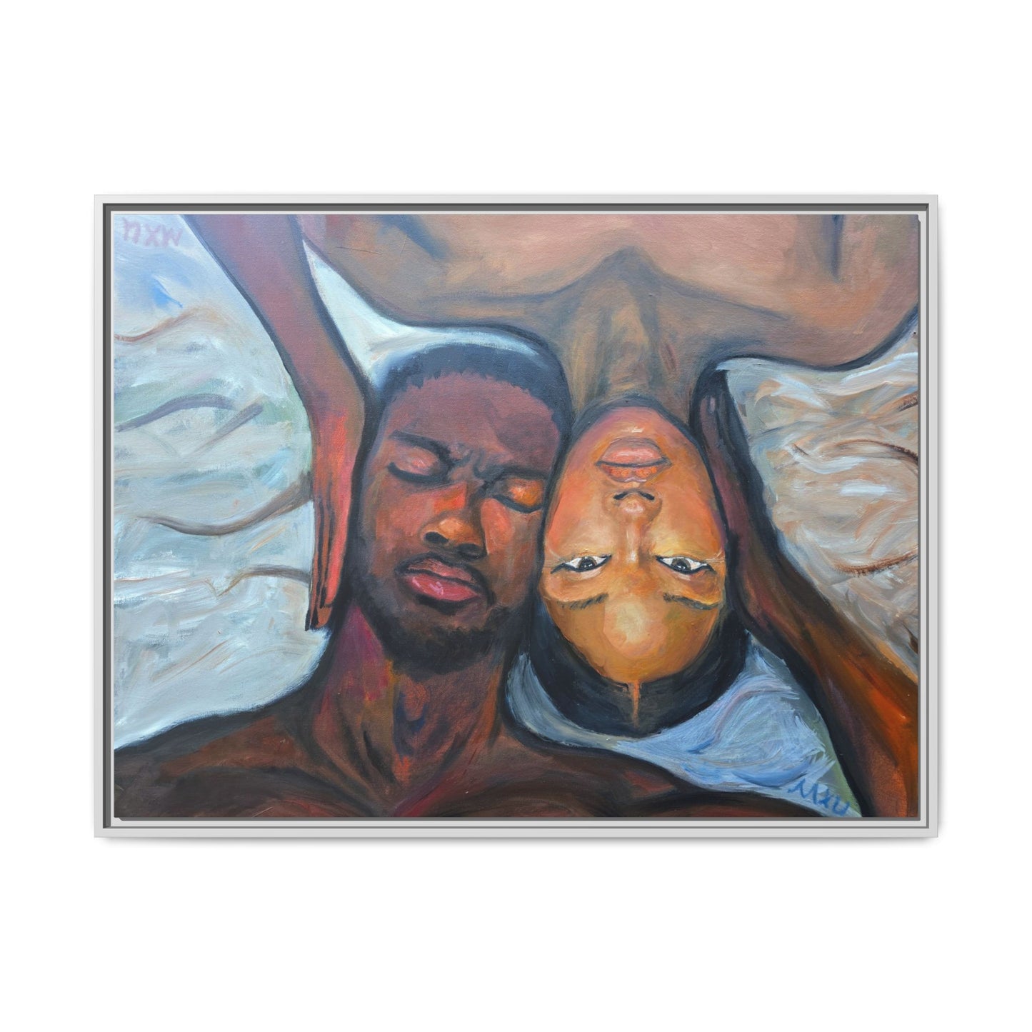 Framed Wall Art Print, Couples Art, Modern Home Decor, Romantic Artwork, Gift for Her, Bedroom Wall Decor