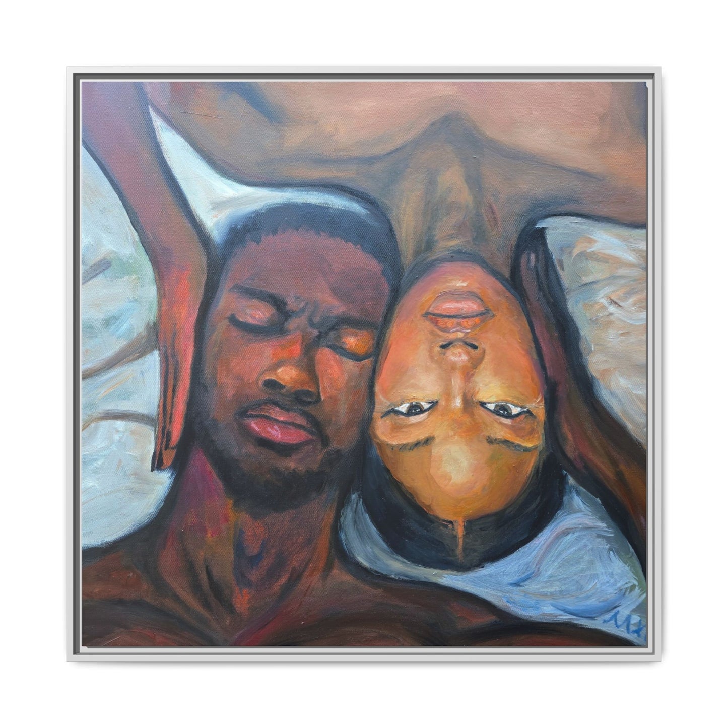 Framed Wall Art Print, Couples Art, Modern Home Decor, Romantic Artwork, Gift for Her, Bedroom Wall Decor