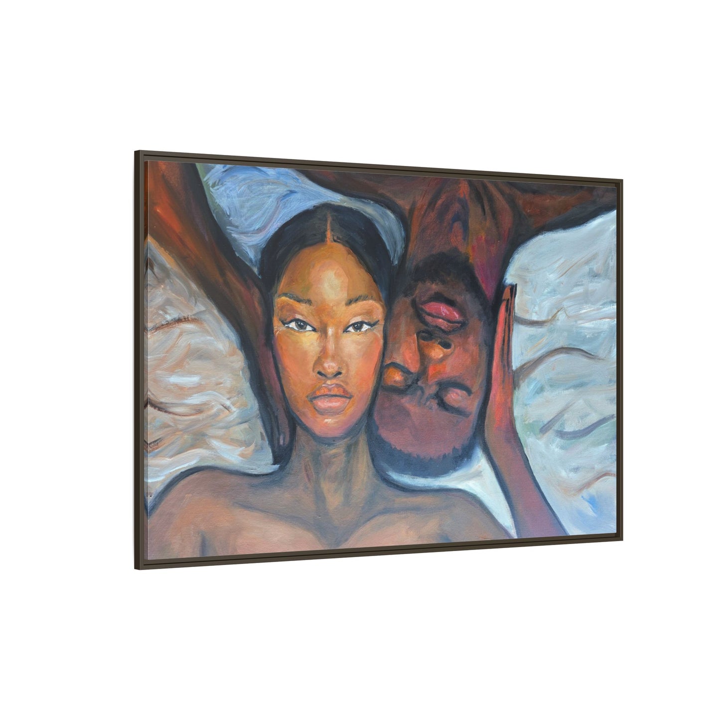 Canvas Framed Wall Art Print, Couples Art, Modern Home Decor, Romantic Artwork, Gift for Her, Bedroom Wall Decor