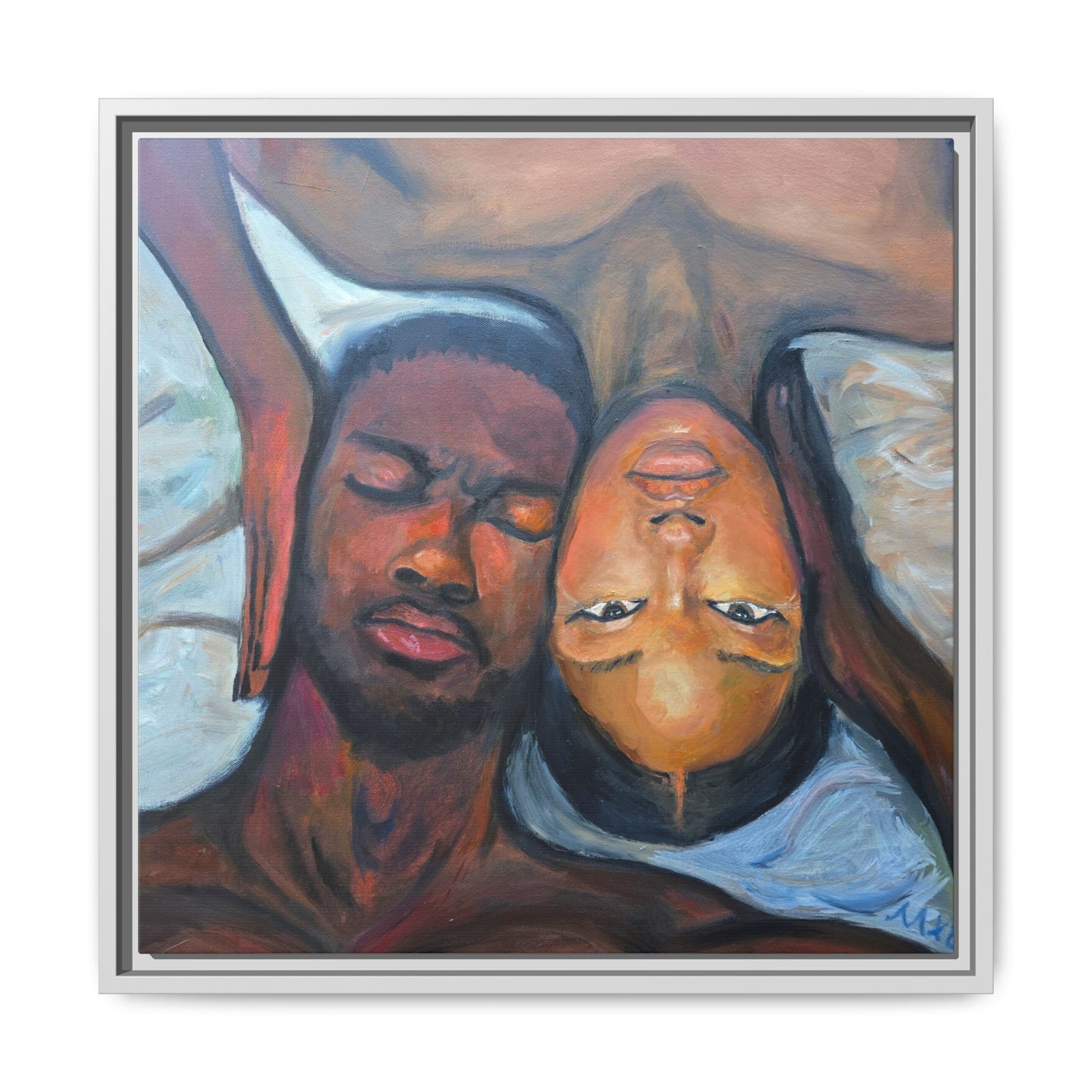 Framed Wall Art Print, Couples Art, Modern Home Decor, Romantic Artwork, Gift for Her, Bedroom Wall Decor