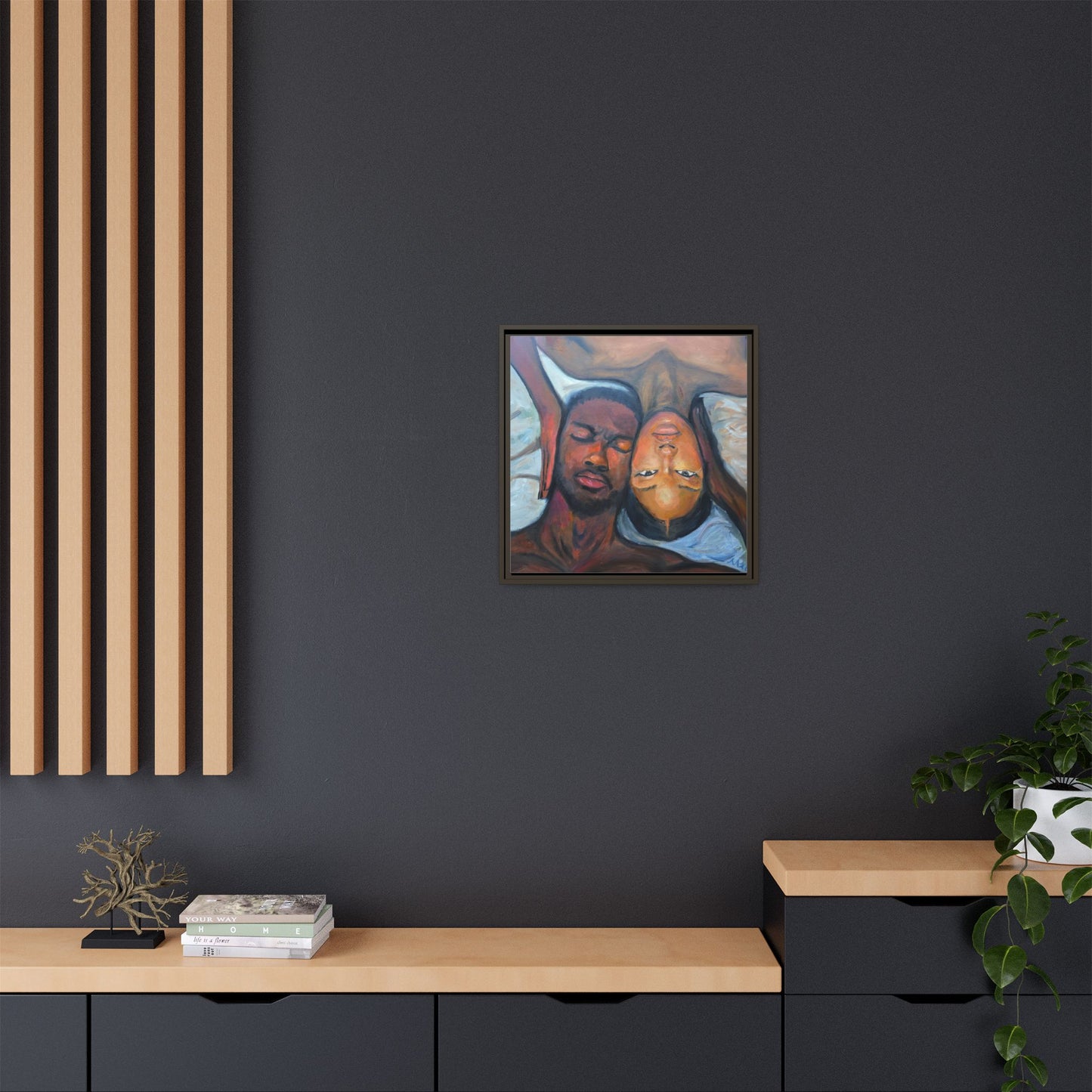 Framed Wall Art Print, Couples Art, Modern Home Decor, Romantic Artwork, Gift for Her, Bedroom Wall Decor