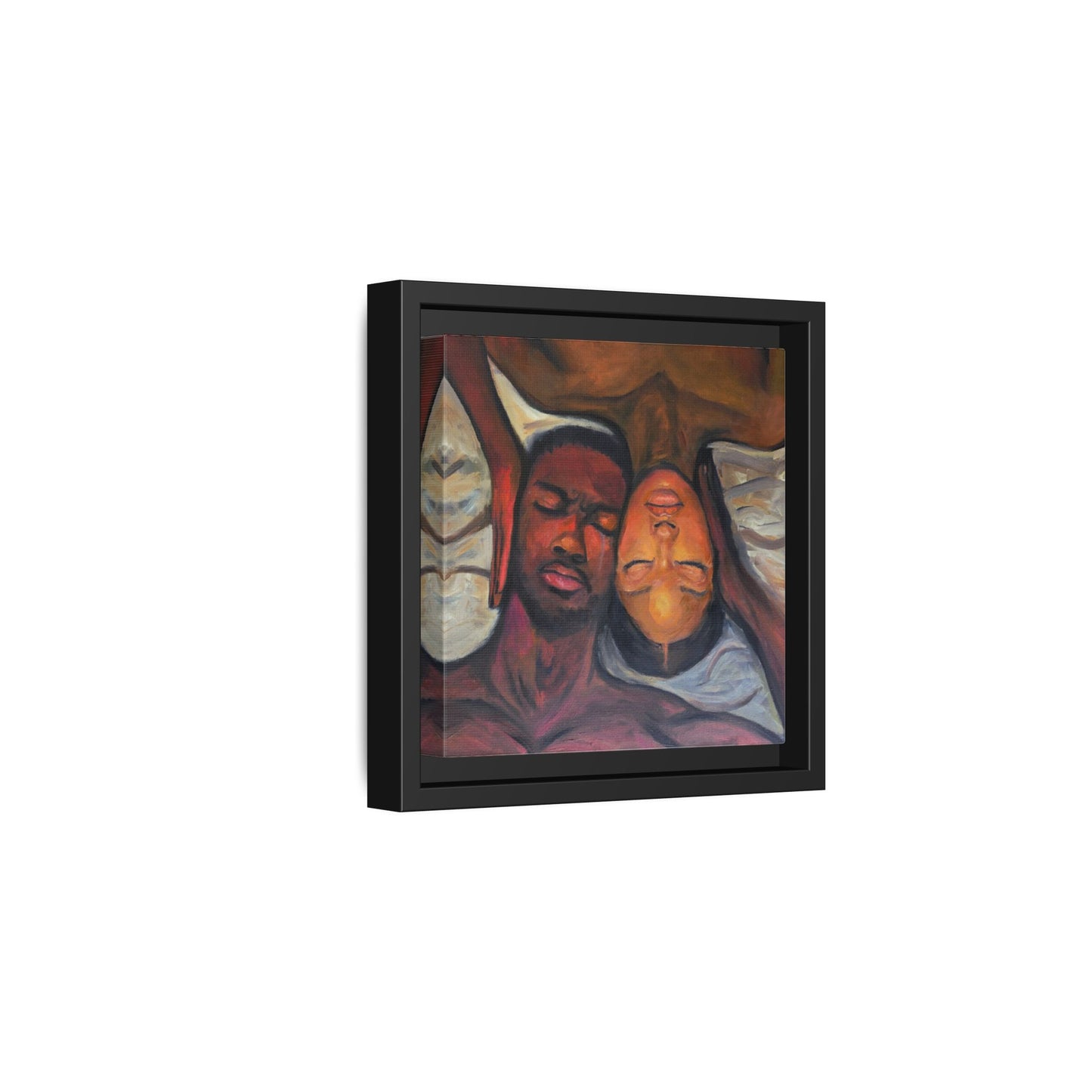 Emotional Oil Painting of Couple in Bed 2