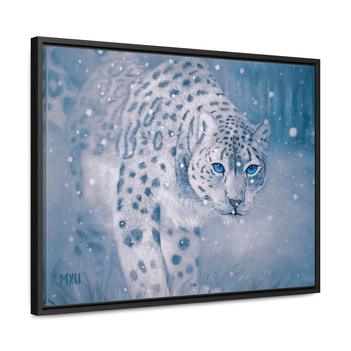 Snow Leopard | Framed Canvas Print | Fine Art Collectable