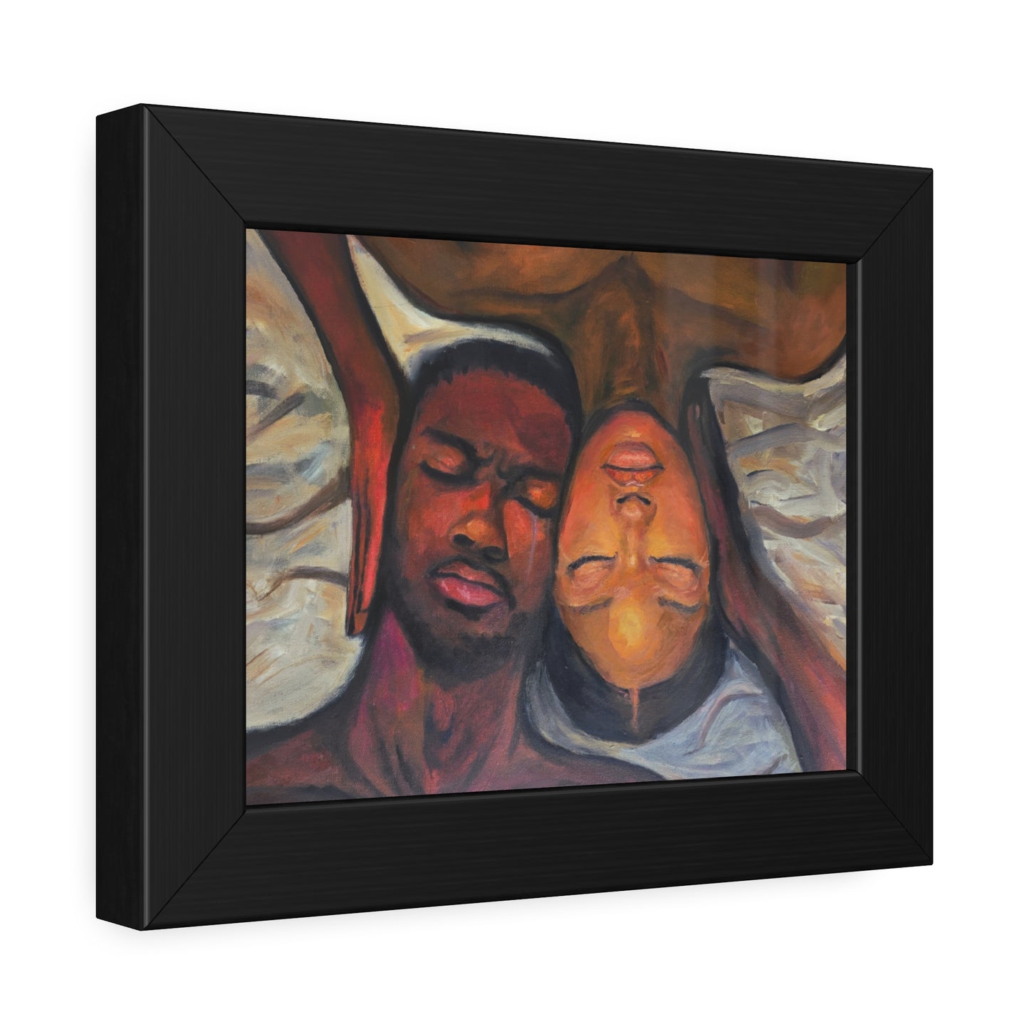 "Perspectives" Framed Wall Art, Black Couple Portrait, Home Decor, Unique Gift, Modern Art, Relationship Celebration