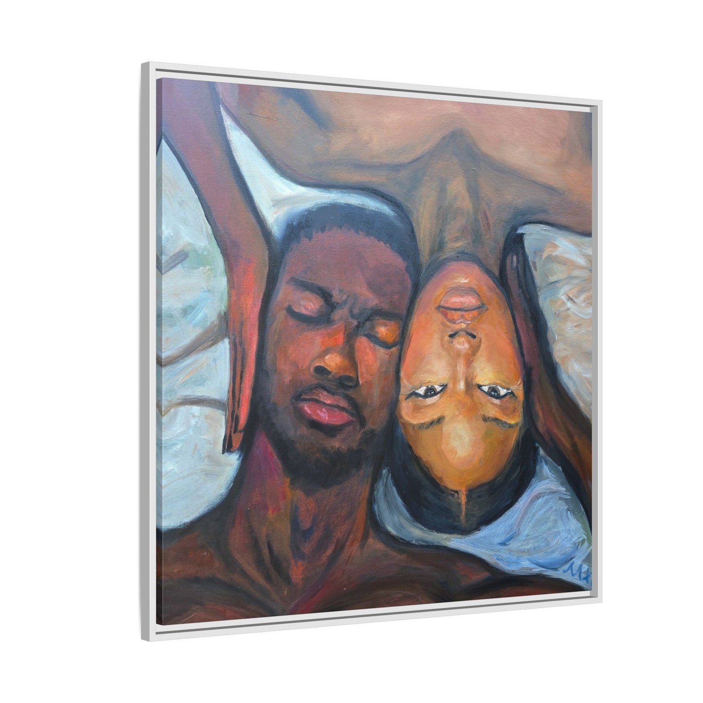 Framed Wall Art Print, Couples Art, Modern Home Decor, Romantic Artwork, Gift for Her, Bedroom Wall Decor