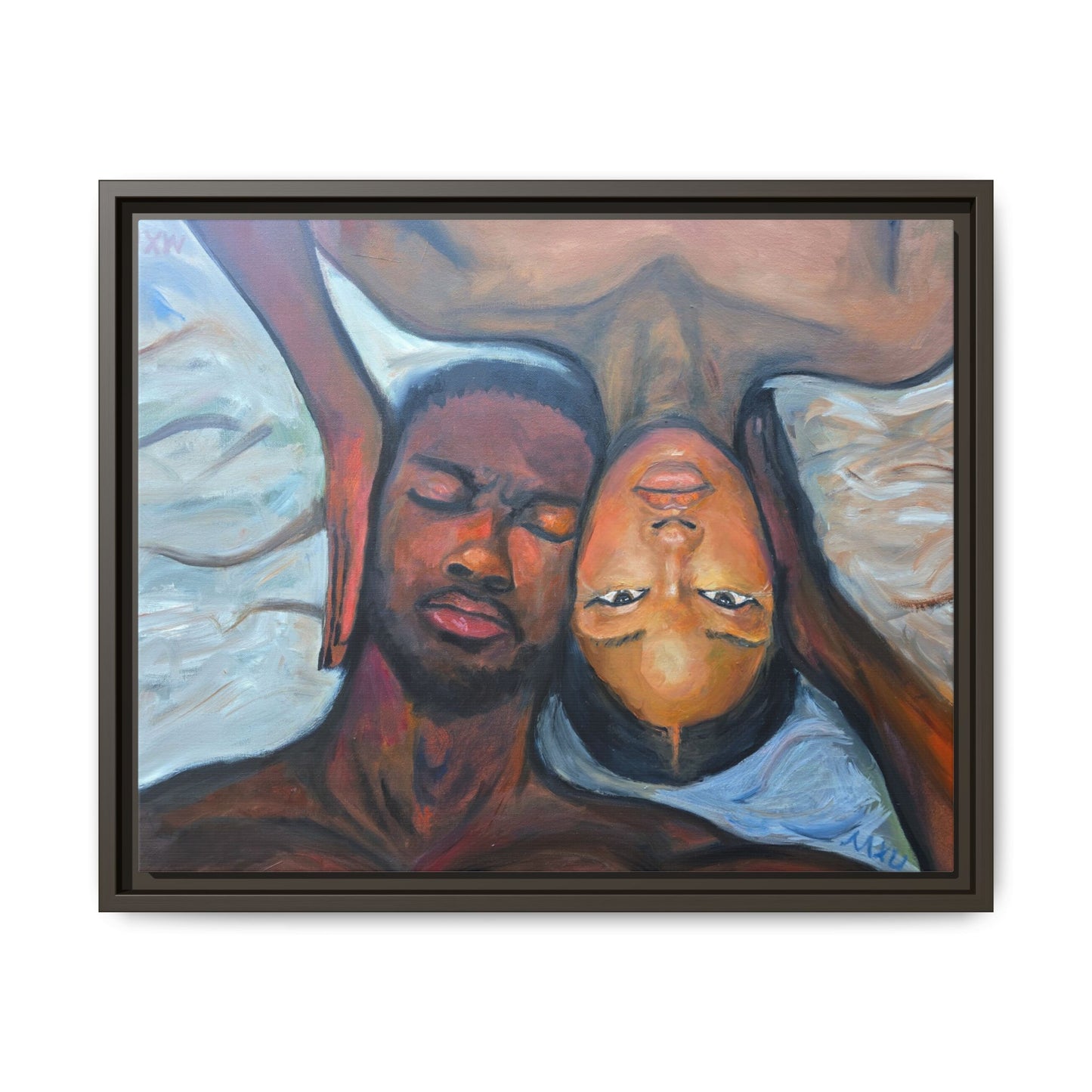 Framed Wall Art Print, Couples Art, Modern Home Decor, Romantic Artwork, Gift for Her, Bedroom Wall Decor