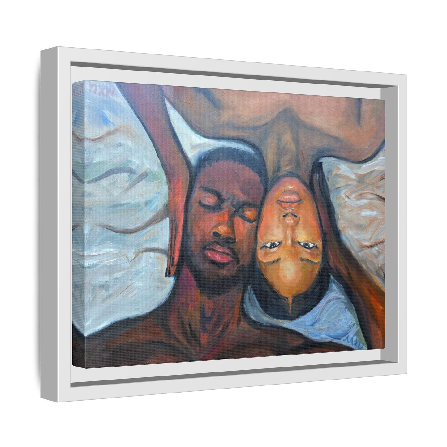 Framed Wall Art Print, Couples Art, Modern Home Decor, Romantic Artwork, Gift for Her, Bedroom Wall Decor