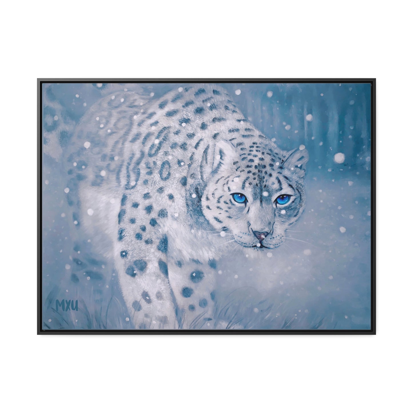 Snow Leopard | Framed Canvas Print | Fine Art Collectable