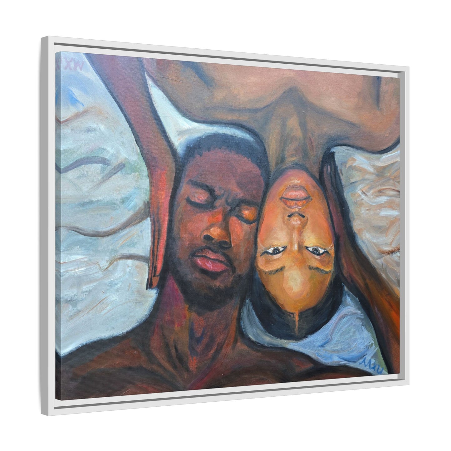 Framed Wall Art Print, Couples Art, Modern Home Decor, Romantic Artwork, Gift for Her, Bedroom Wall Decor