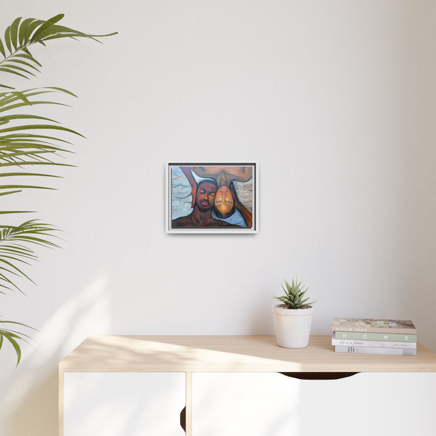 Framed Wall Art Print, Couples Art, Modern Home Decor, Romantic Artwork, Gift for Her, Bedroom Wall Decor