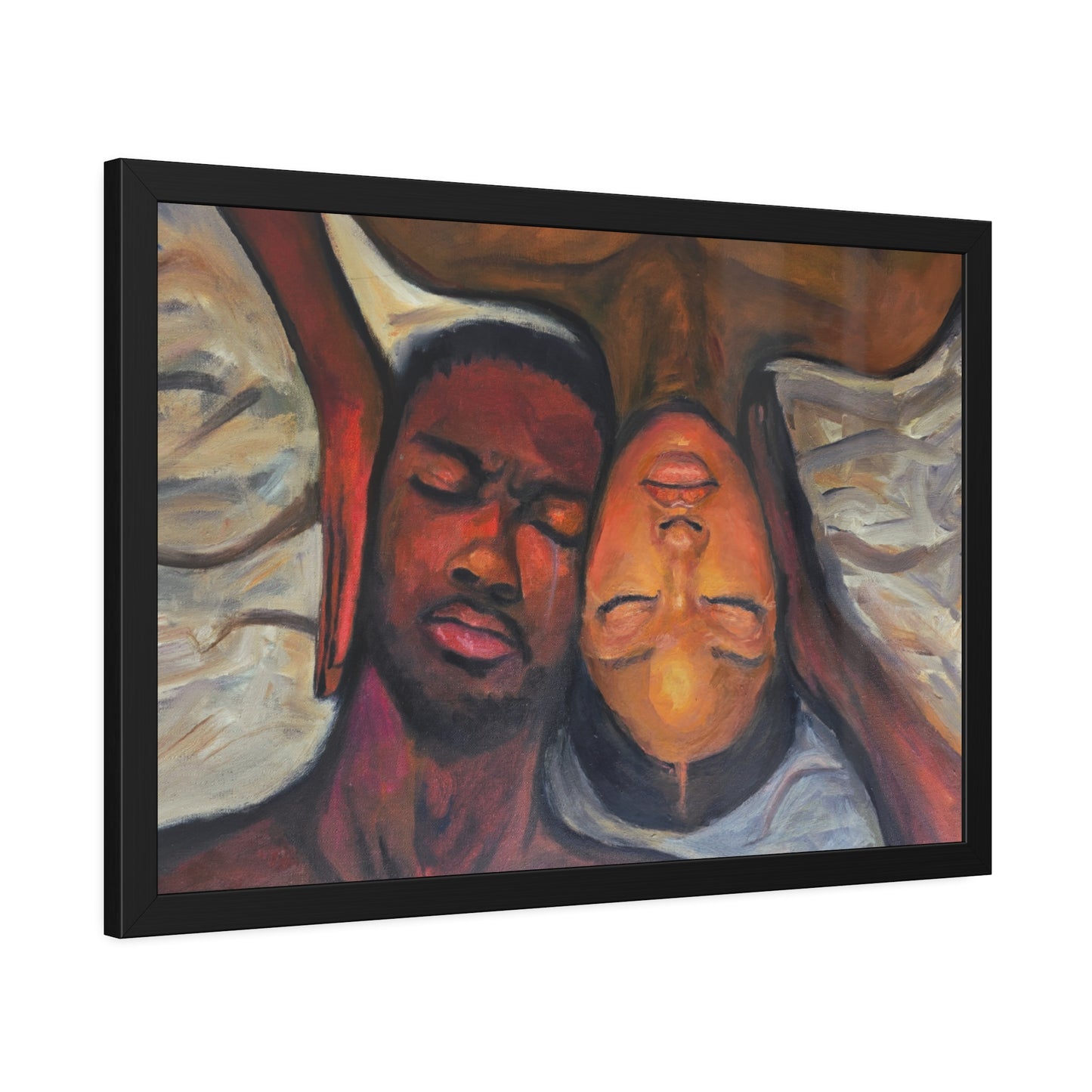 "Perspectives" Framed Wall Art, Black Couple Portrait, Home Decor, Unique Gift, Modern Art, Relationship Celebration