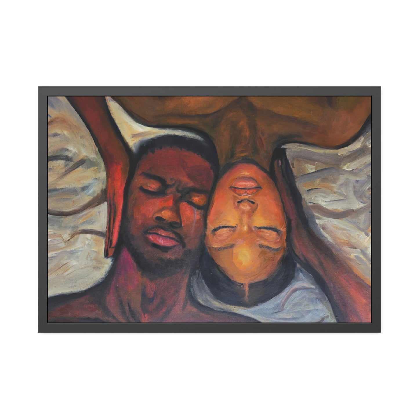 "Perspectives" Framed Wall Art, Black Couple Portrait, Home Decor, Unique Gift, Modern Art, Relationship Celebration