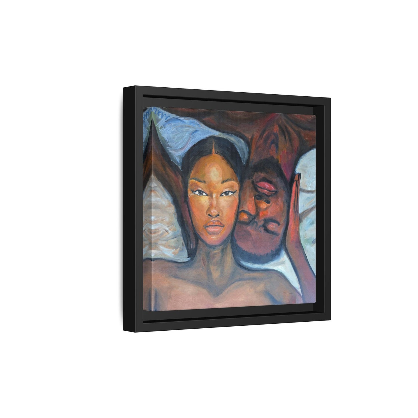 Canvas Framed Wall Art Print, Couples Art, Modern Home Decor, Romantic Artwork, Gift for Her, Bedroom Wall Decor
