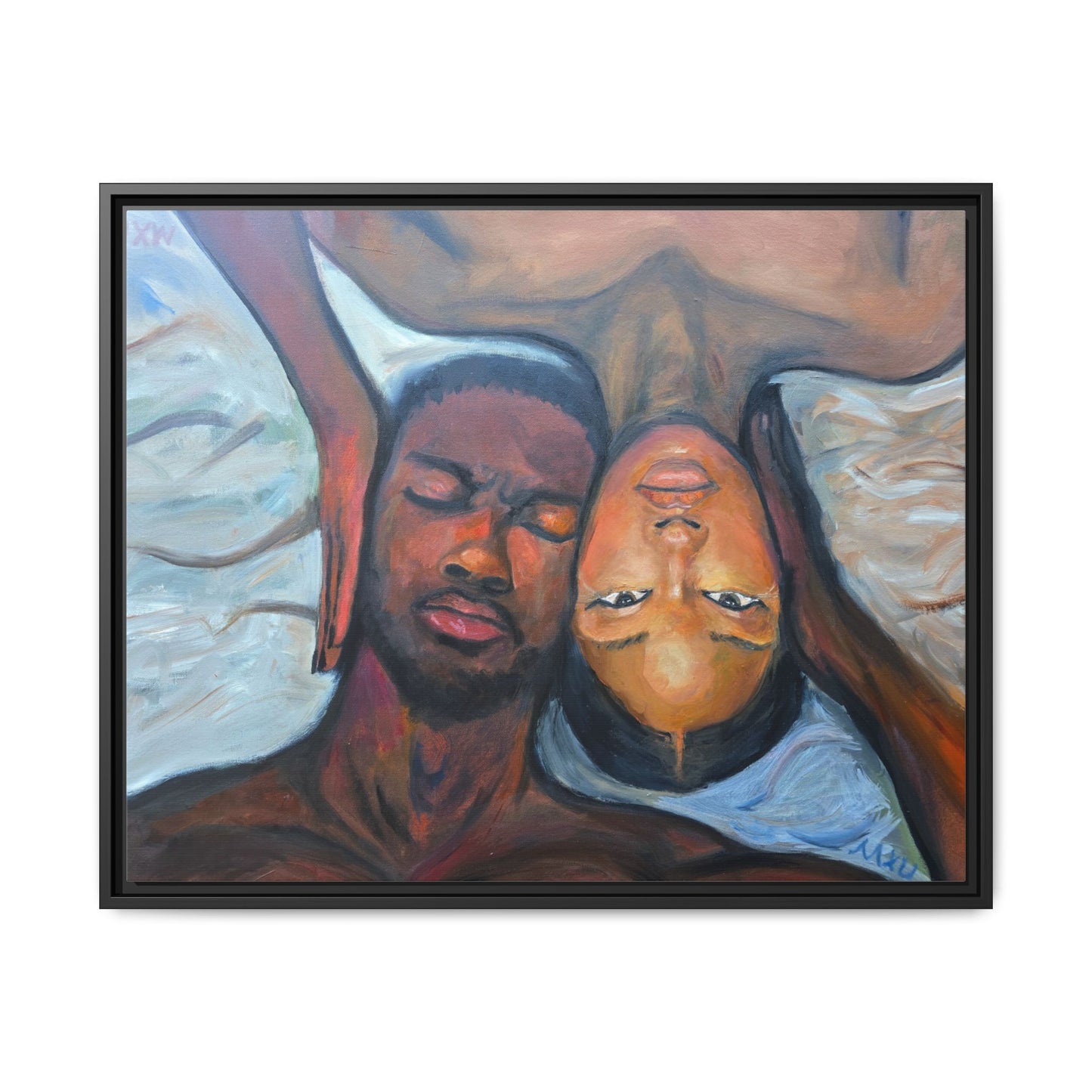 Framed Wall Art Print, Couples Art, Modern Home Decor, Romantic Artwork, Gift for Her, Bedroom Wall Decor