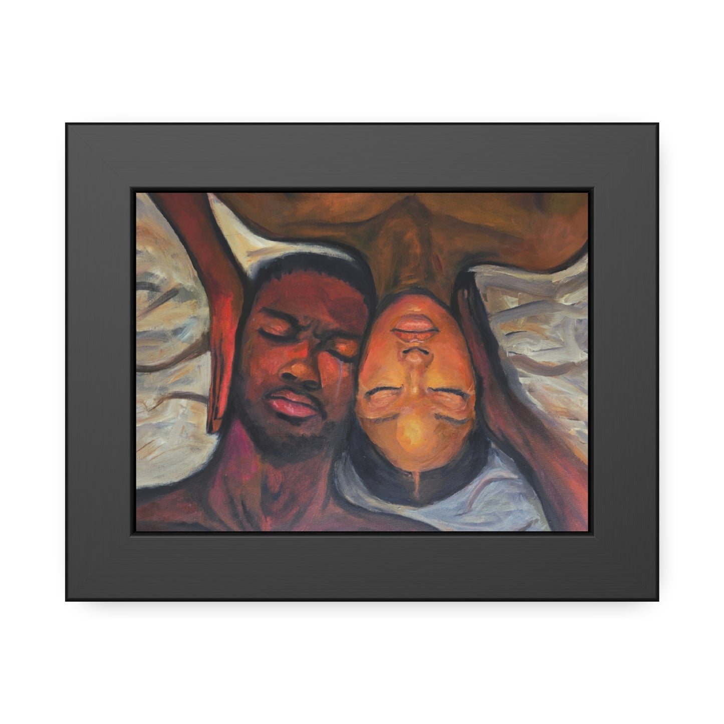 "Perspectives" Framed Wall Art, Black Couple Portrait, Home Decor, Unique Gift, Modern Art, Relationship Celebration