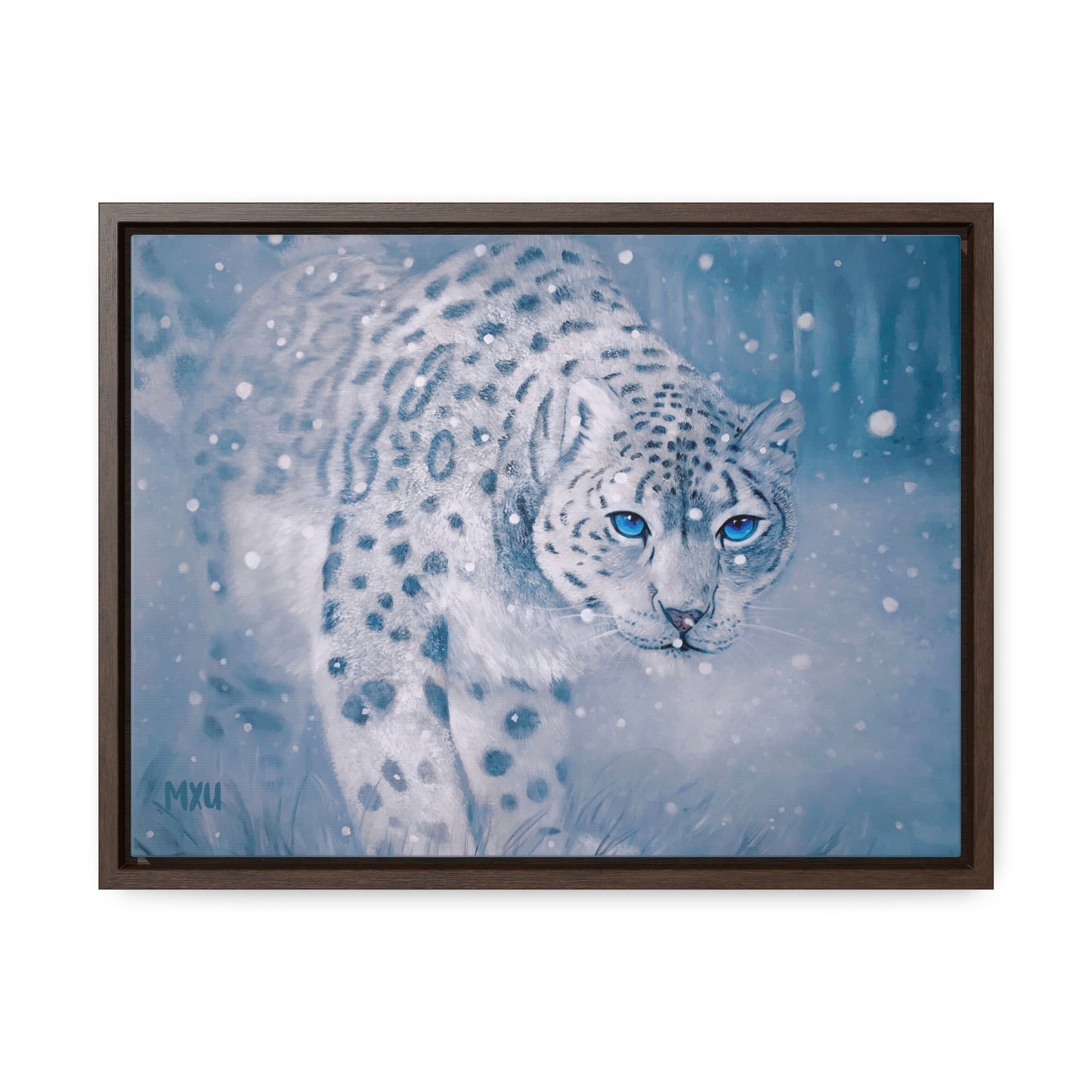 Snow Leopard | Framed Canvas Print | Fine Art Collectable