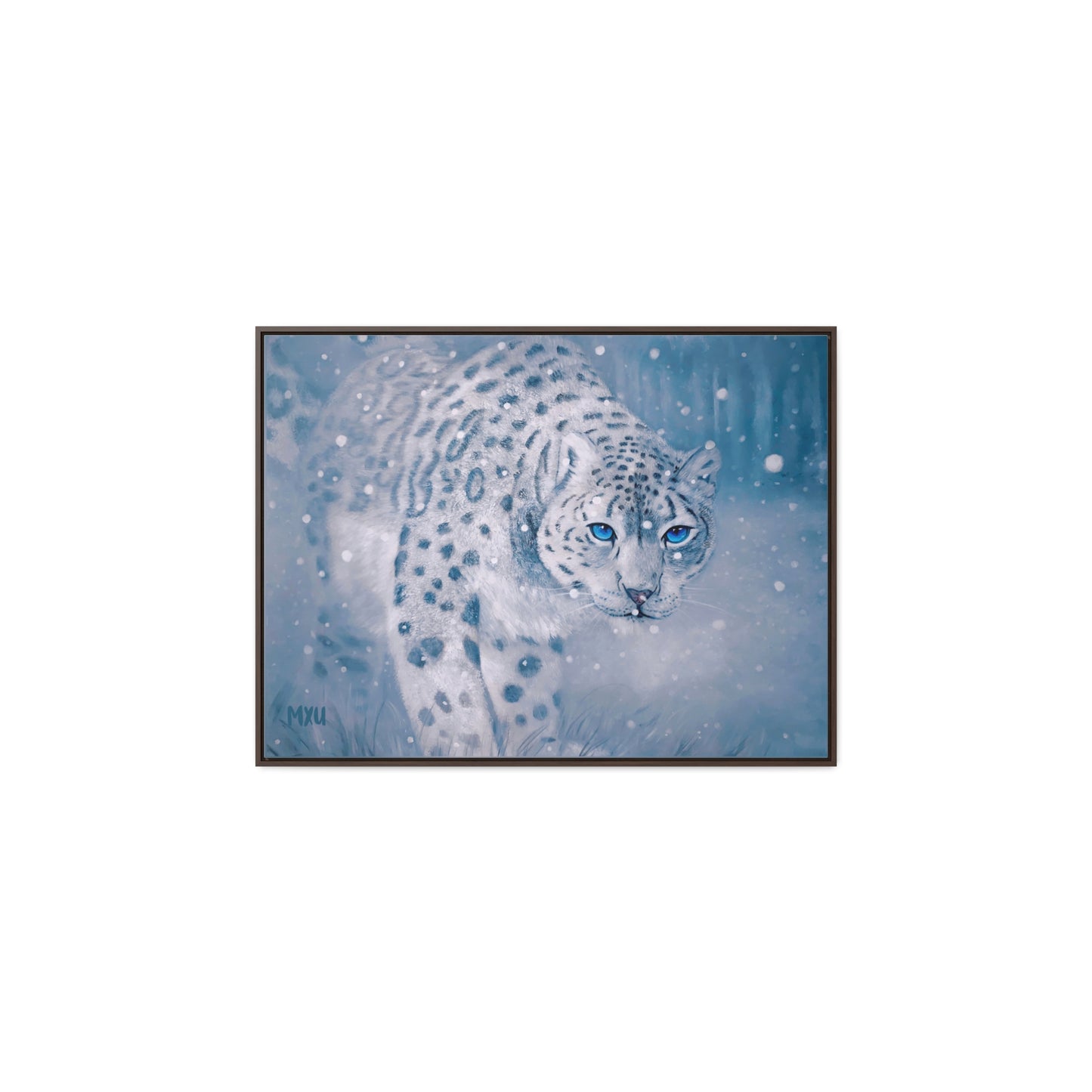 Snow Leopard | Framed Canvas Print | Fine Art Collectable