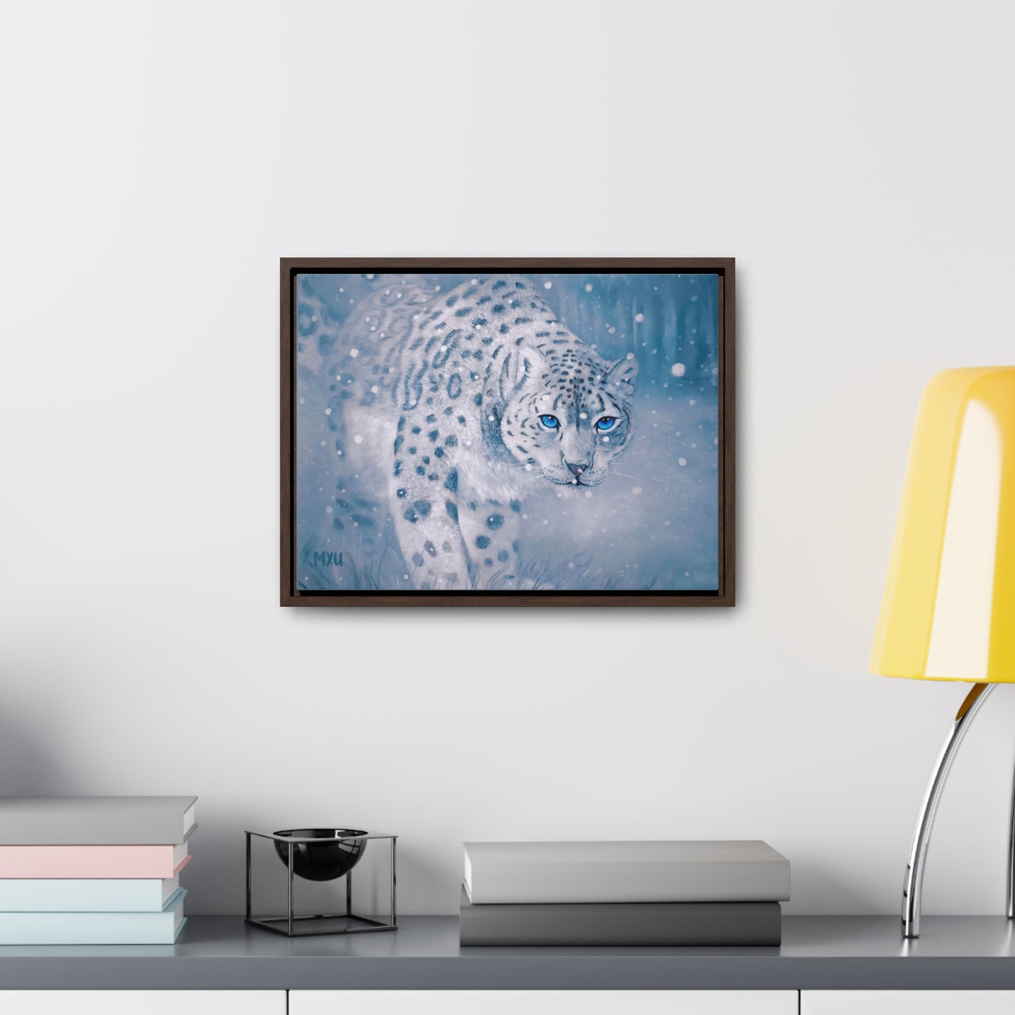 Snow Leopard | Framed Canvas Print | Fine Art Collectable