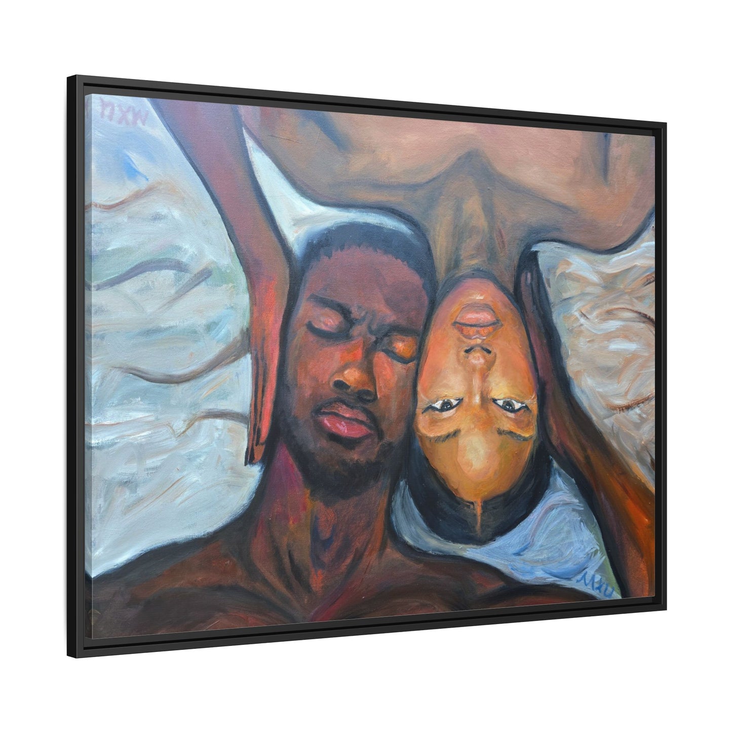 Framed Wall Art Print, Couples Art, Modern Home Decor, Romantic Artwork, Gift for Her, Bedroom Wall Decor