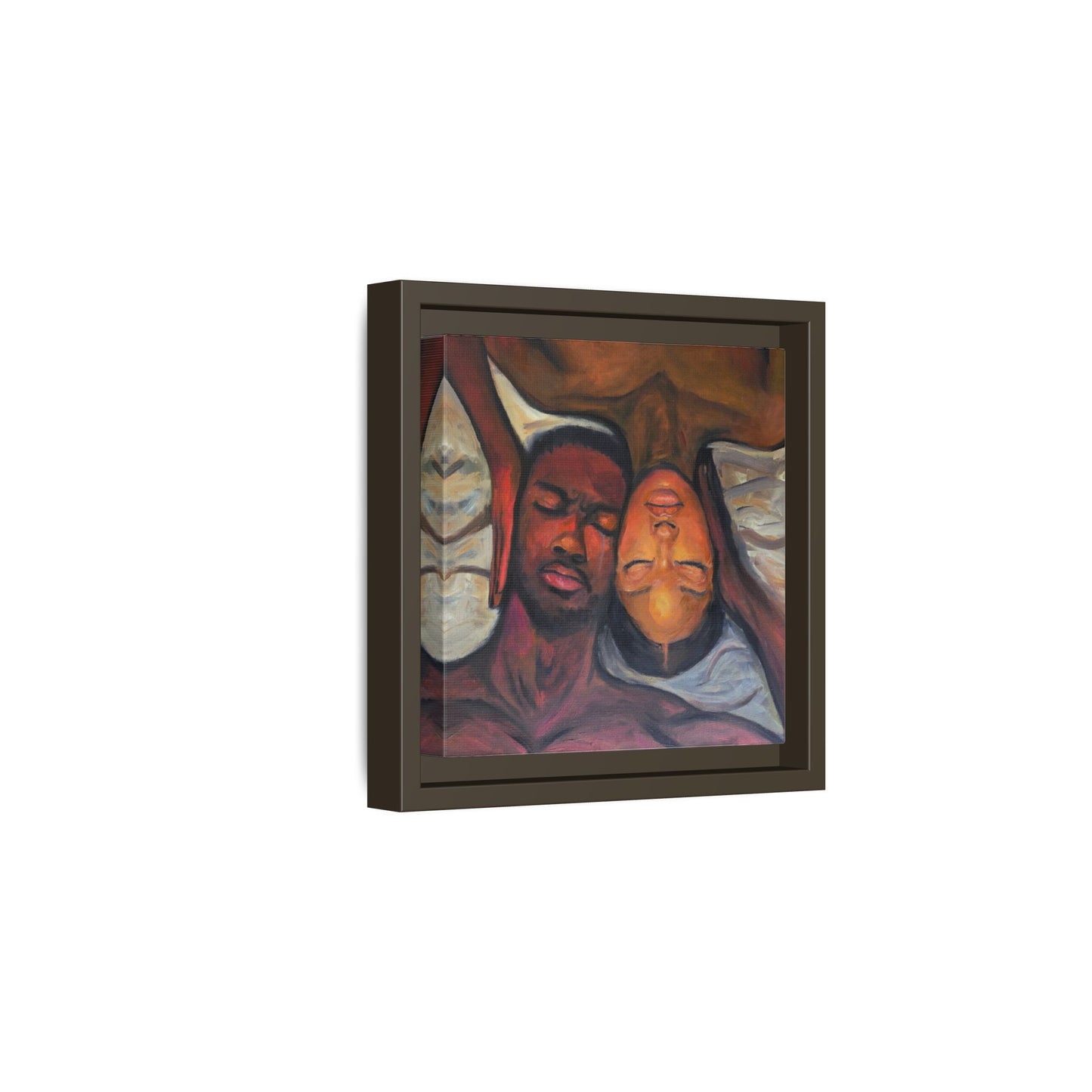 Emotional Oil Painting of Couple in Bed 2