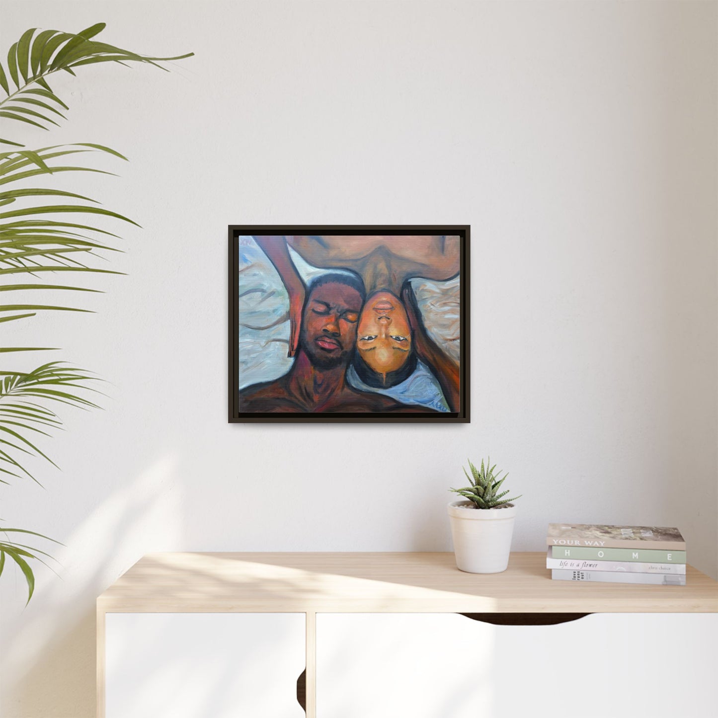 Framed Wall Art Print, Couples Art, Modern Home Decor, Romantic Artwork, Gift for Her, Bedroom Wall Decor