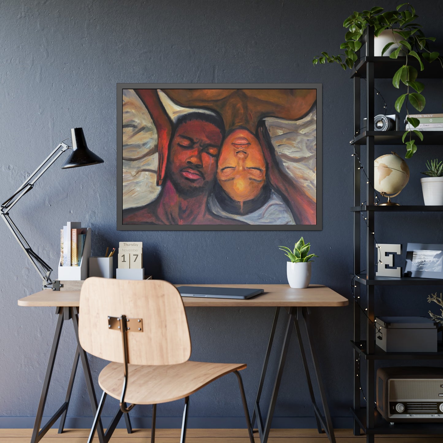 "Perspectives" Framed Wall Art, Black Couple Portrait, Home Decor, Unique Gift, Modern Art, Relationship Celebration