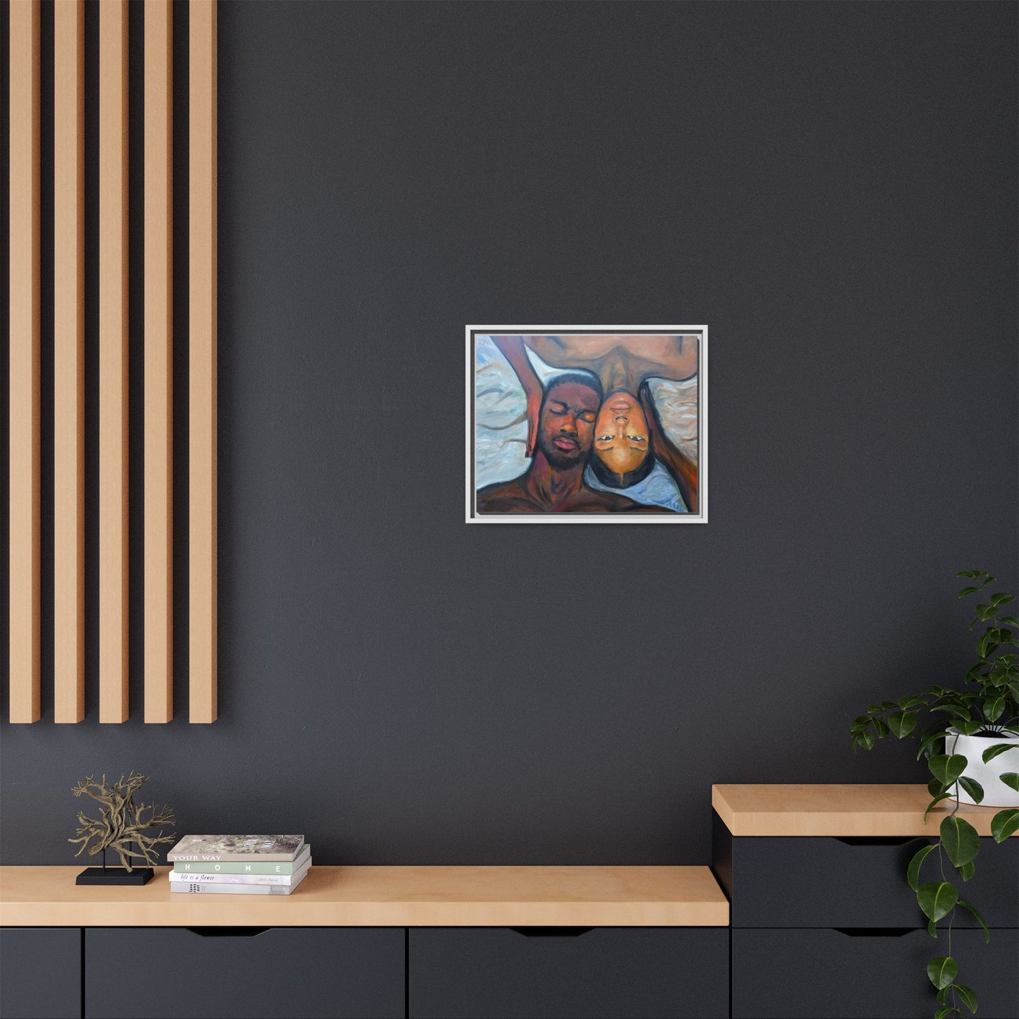 Framed Wall Art Print, Couples Art, Modern Home Decor, Romantic Artwork, Gift for Her, Bedroom Wall Decor