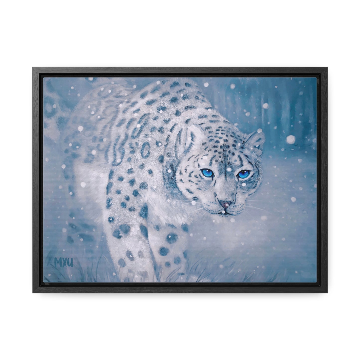 Snow Leopard | Framed Canvas Print | Fine Art Collectable