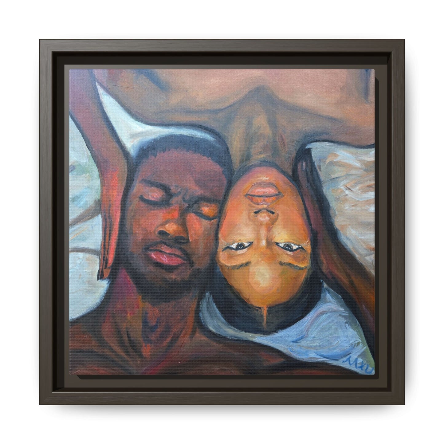 Framed Wall Art Print, Couples Art, Modern Home Decor, Romantic Artwork, Gift for Her, Bedroom Wall Decor