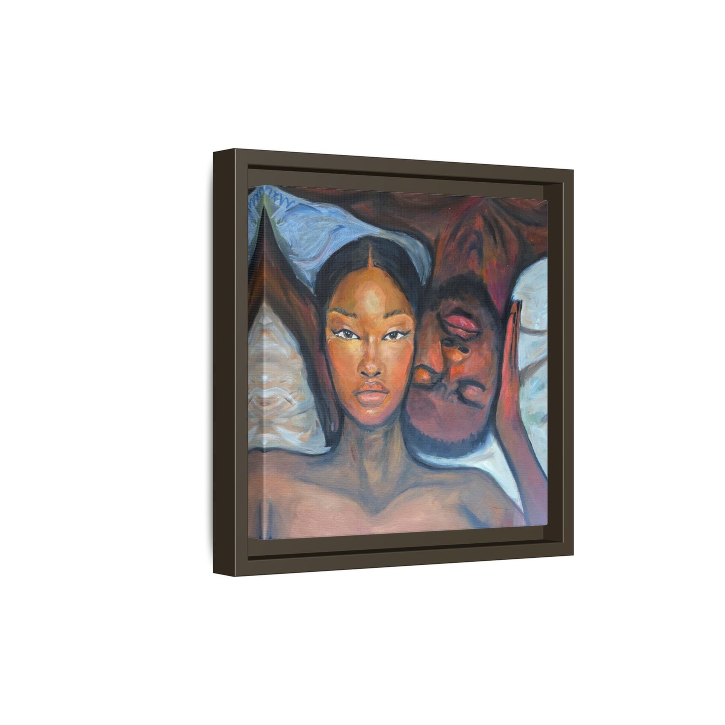 Canvas Framed Wall Art Print, Couples Art, Modern Home Decor, Romantic Artwork, Gift for Her, Bedroom Wall Decor