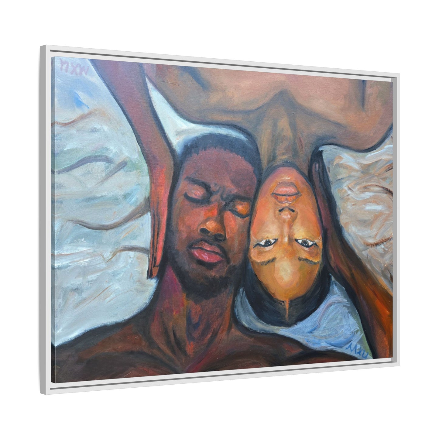 Framed Wall Art Print, Couples Art, Modern Home Decor, Romantic Artwork, Gift for Her, Bedroom Wall Decor
