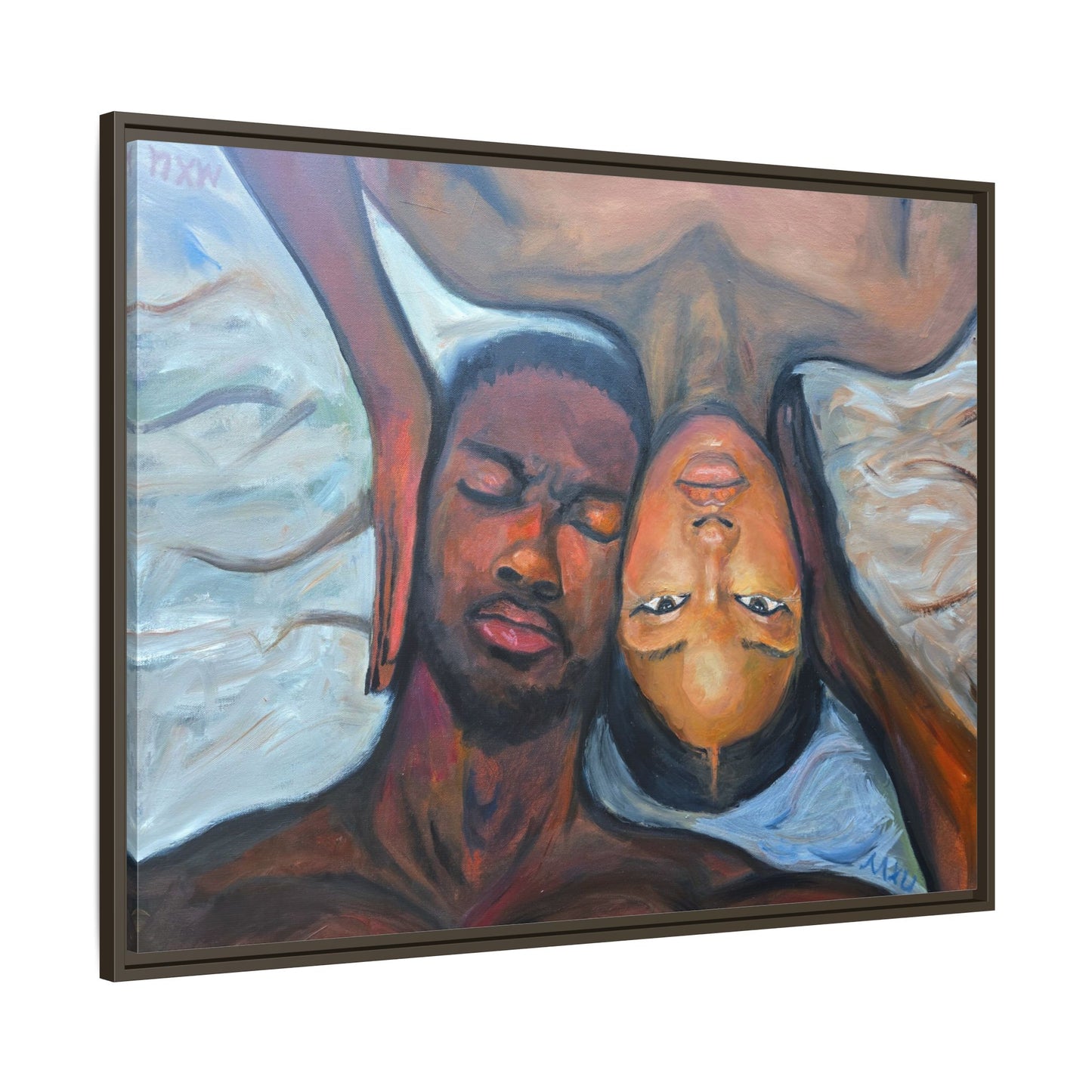 Framed Wall Art Print, Couples Art, Modern Home Decor, Romantic Artwork, Gift for Her, Bedroom Wall Decor