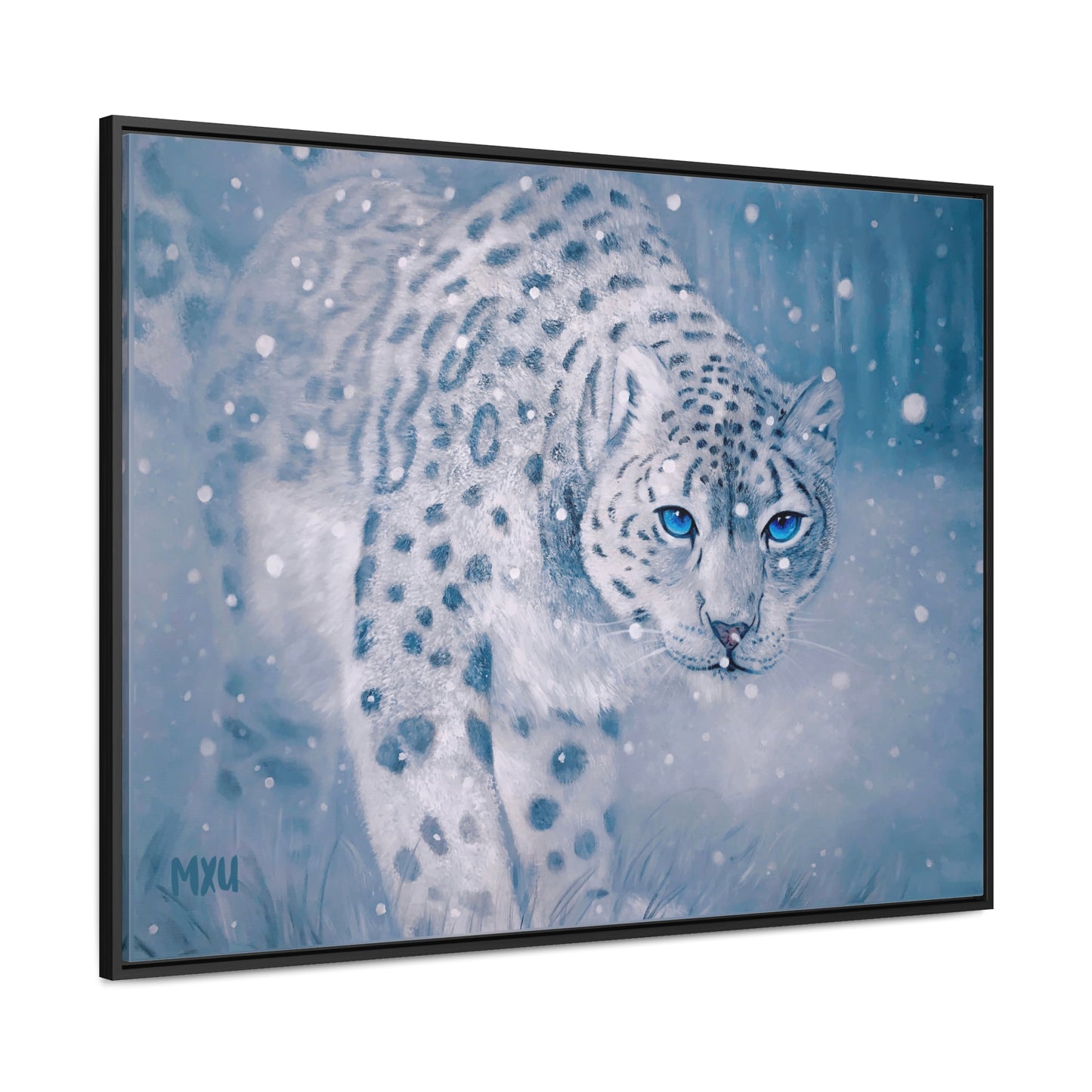 Snow Leopard | Framed Canvas Print | Fine Art Collectable